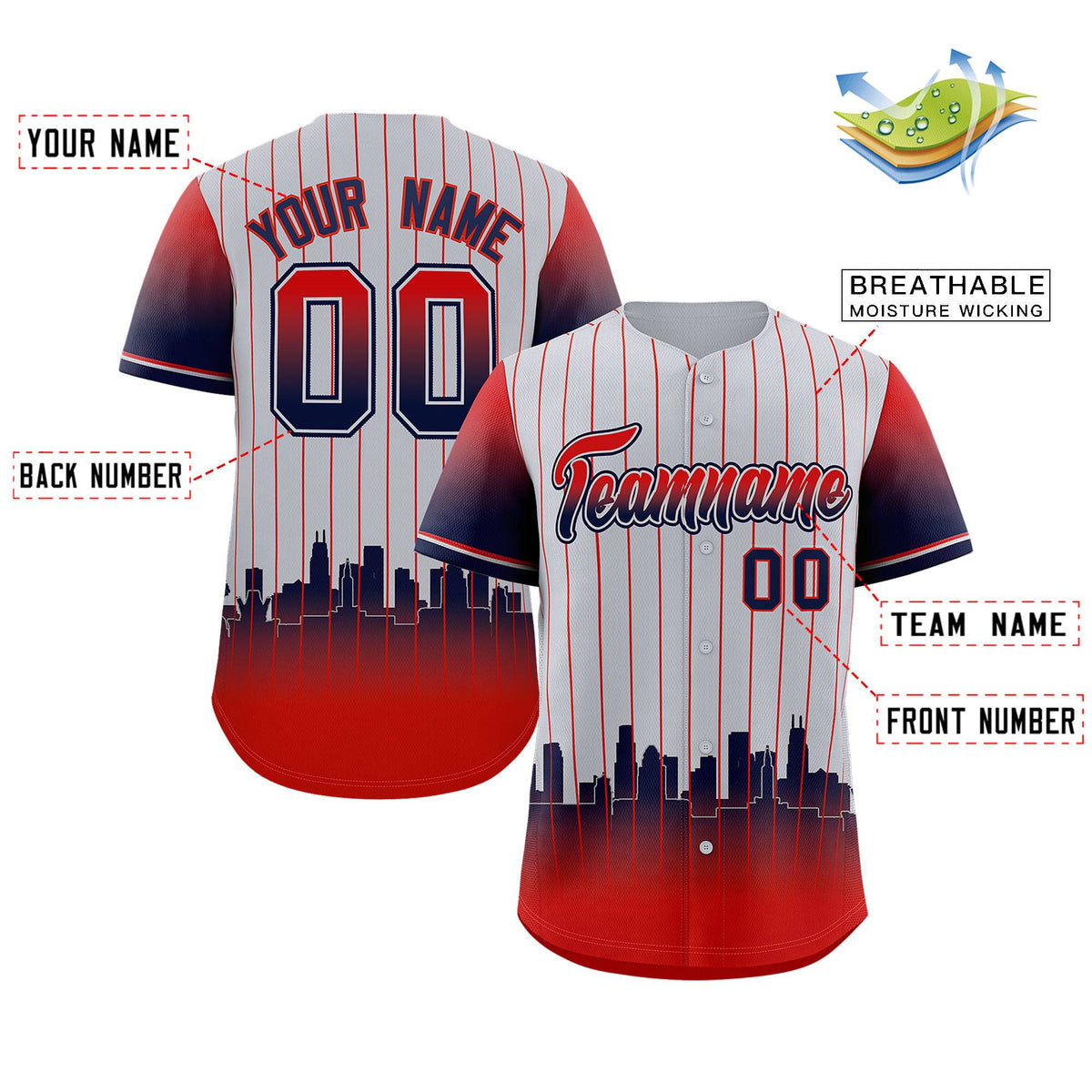 Custom Gray Los Angeles City Silhouette Authentic Baseball Jersey| KXKSHOP