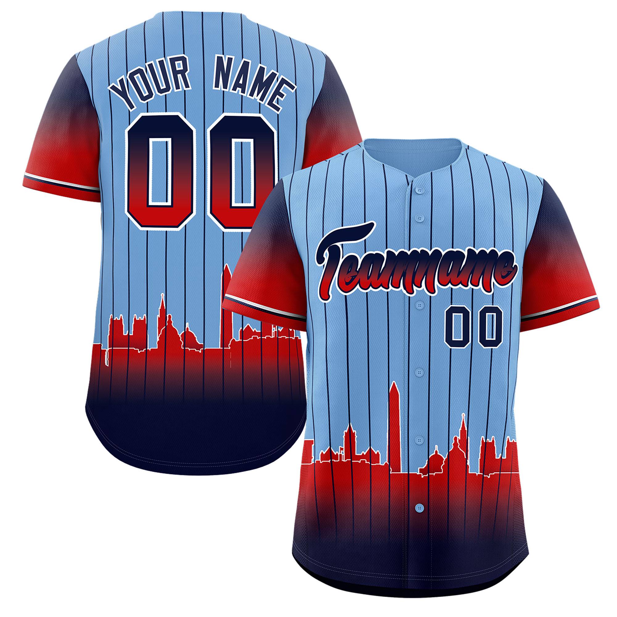 Custom Powder Blue Washington City Silhouette Authentic Baseball Jersey| KXKSHOP