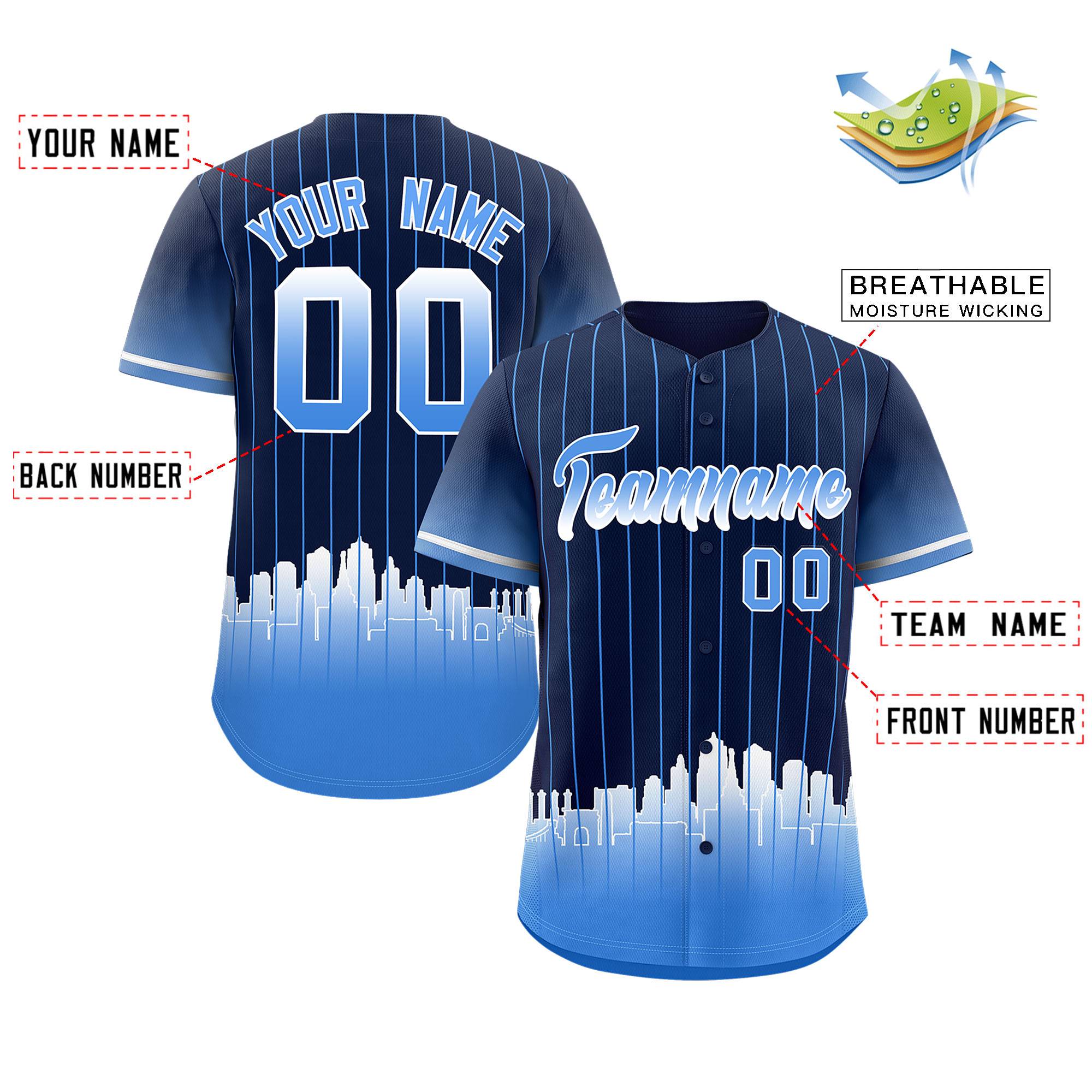 Custom Navy Kansas City City Silhouette Authentic Baseball Jersey| KXKSHOP