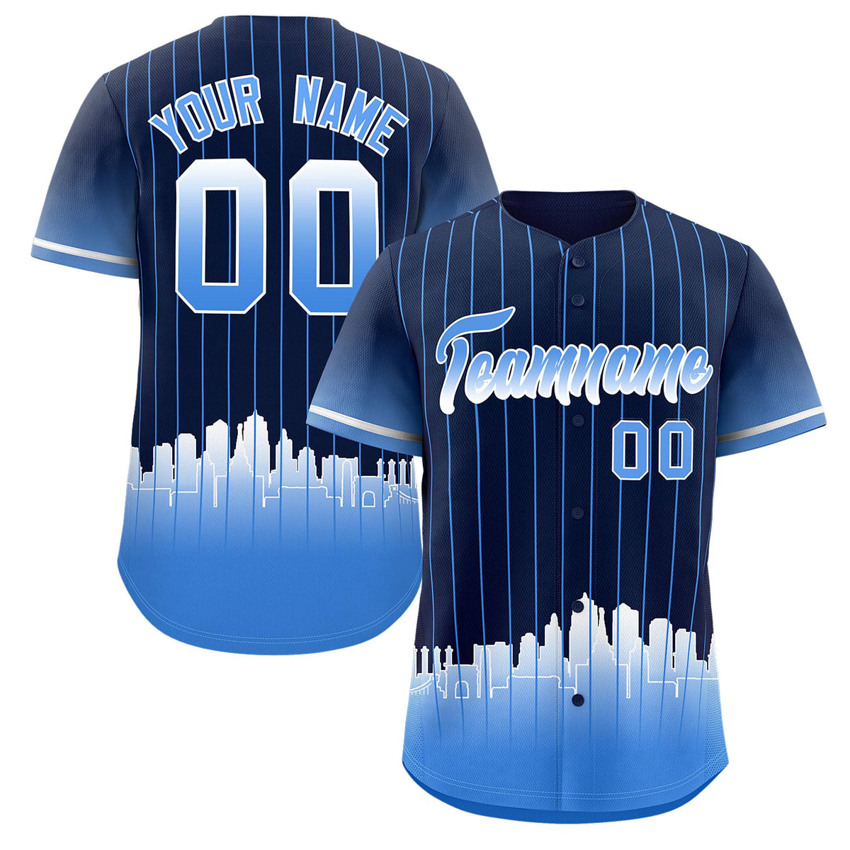 Custom Navy Kansas City City Silhouette Authentic Baseball Jersey| KXKSHOP