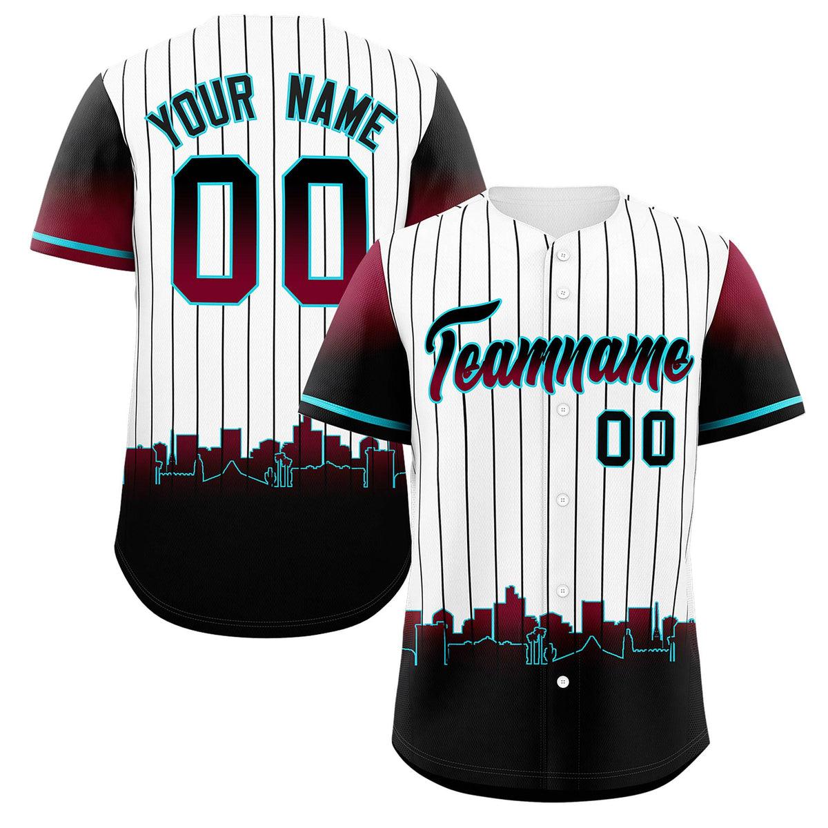 Custom White Phoenix City Silhouette Authentic Baseball Jersey| KXKSHOP