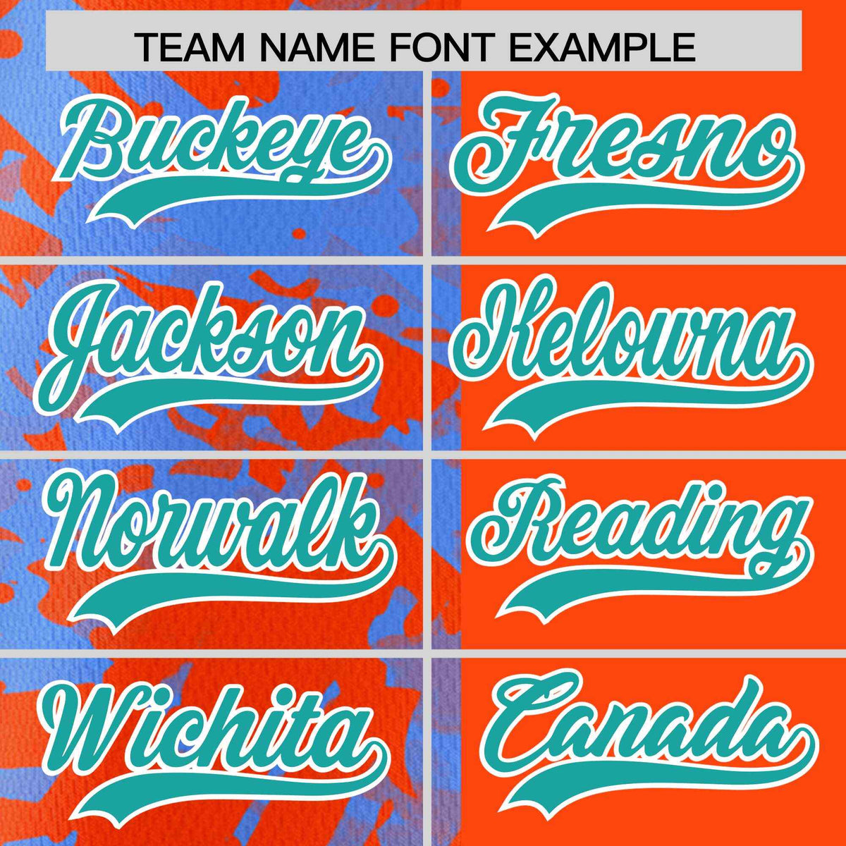 Custom Orange Powder Blue Split Personalized Graffiti Raglan Sleeve Authentic Baseball Jersey