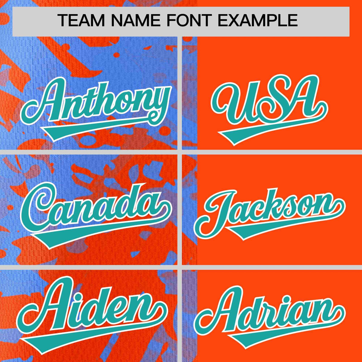 Custom Orange Powder Blue Split Personalized Graffiti Raglan Sleeve Authentic Baseball Jersey