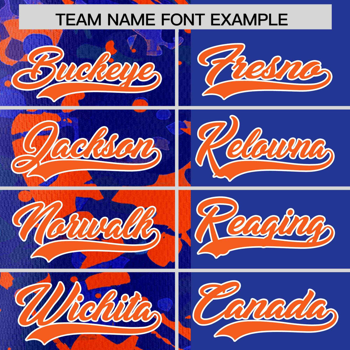 Custom Royal Orange Split Personalized Graffiti Raglan Sleeve Authentic Baseball Jersey