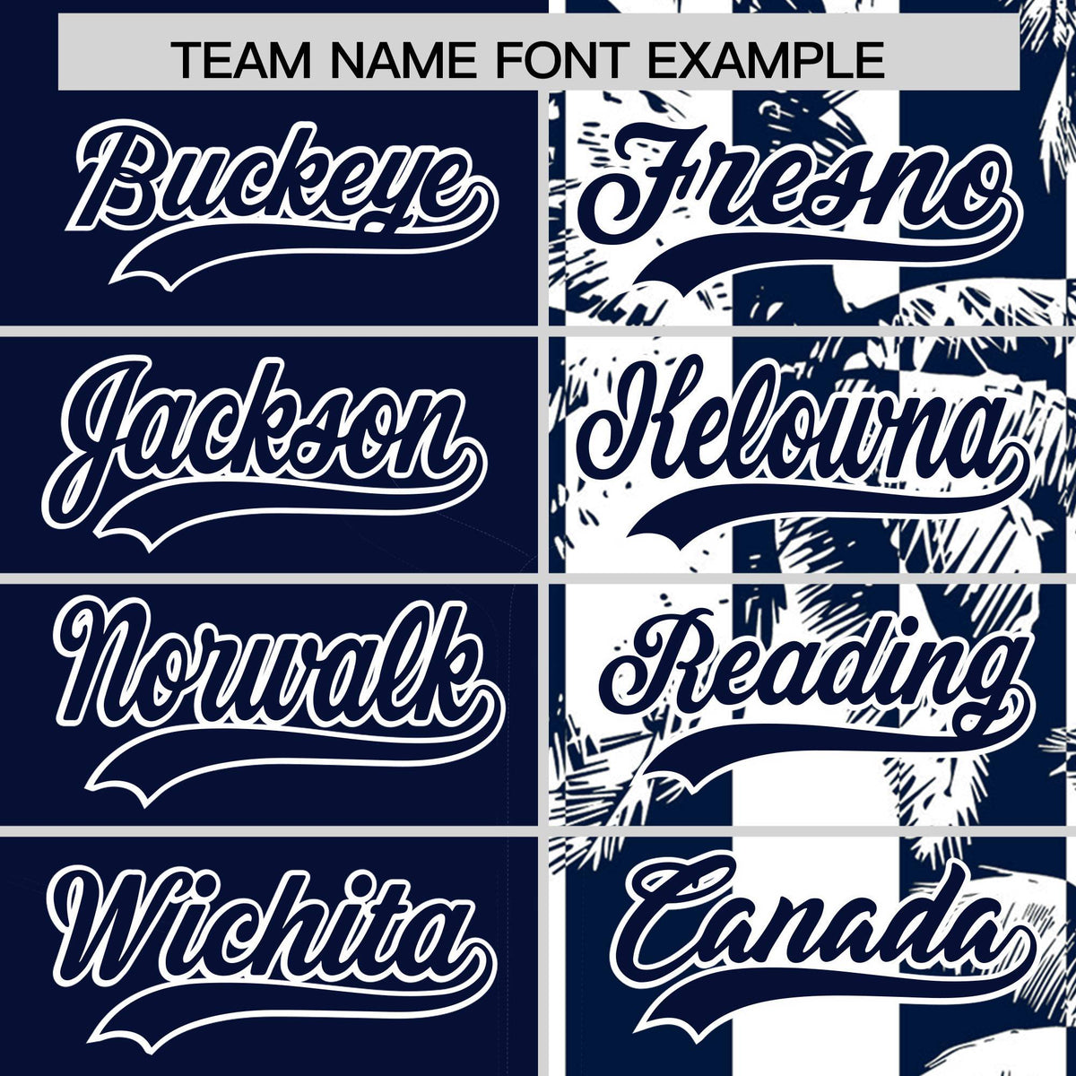 Custom Navy White Split Fashion Coconut Tree Design Authentic Baseball Jersey| KXKSHOP