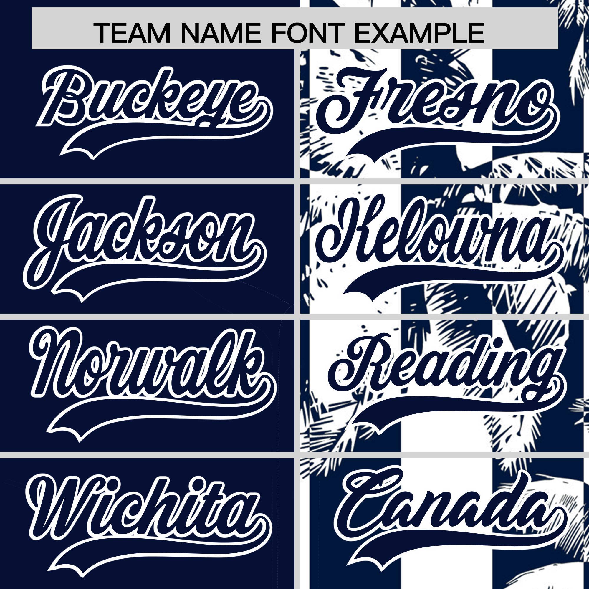 Custom Navy White Split Fashion Coconut Tree Design Authentic Baseball Jersey| KXKSHOP