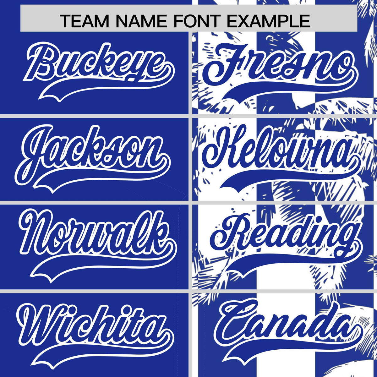 Custom Royal White Split Fashion Coconut Tree Design Authentic Baseball Jersey| KXKSHOP