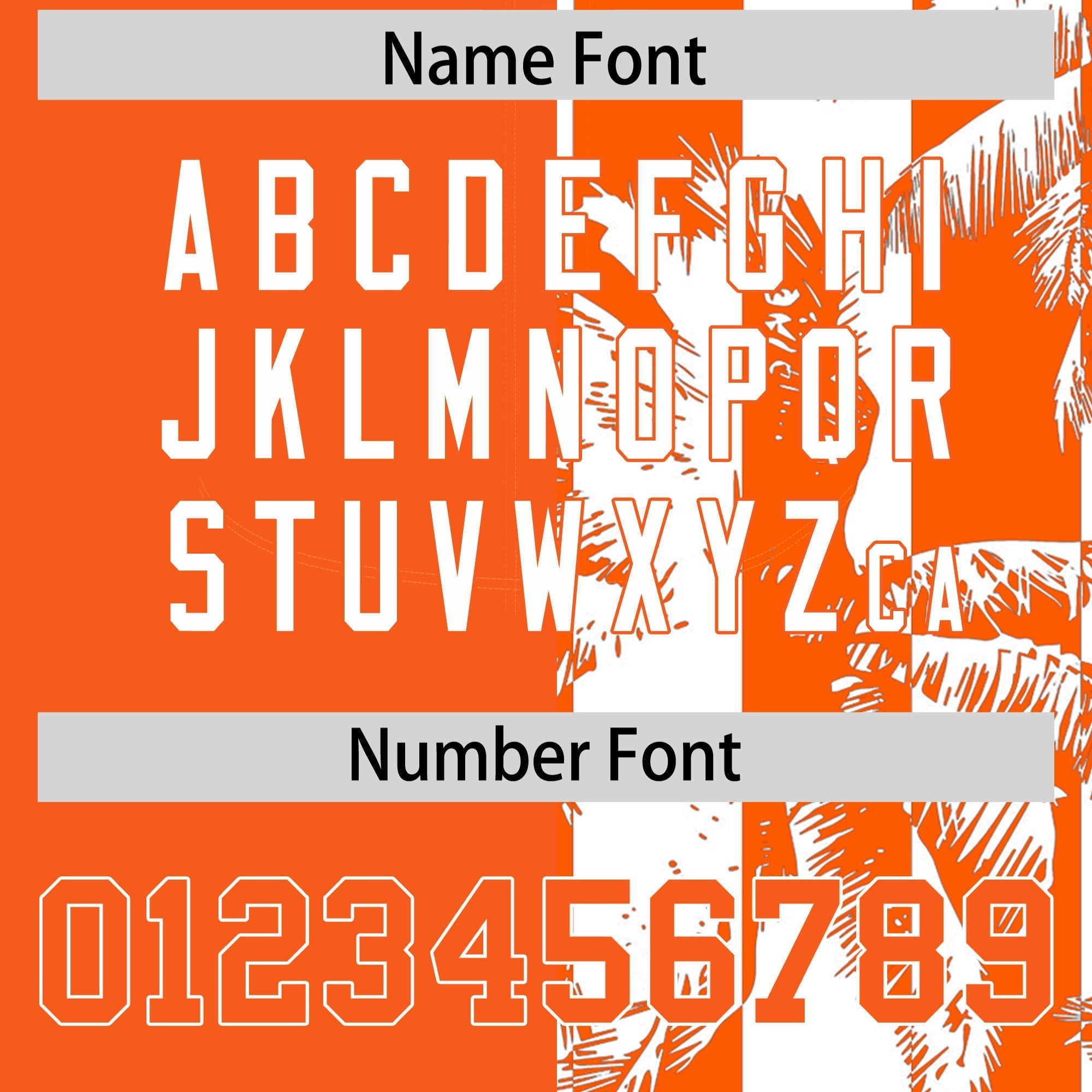 Custom Orange White Split Fashion Coconut Tree Design Authentic Baseball Jersey| KXKSHOP