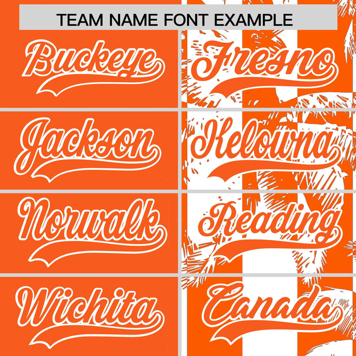 Custom Orange White Split Fashion Coconut Tree Design Authentic Baseball Jersey| KXKSHOP