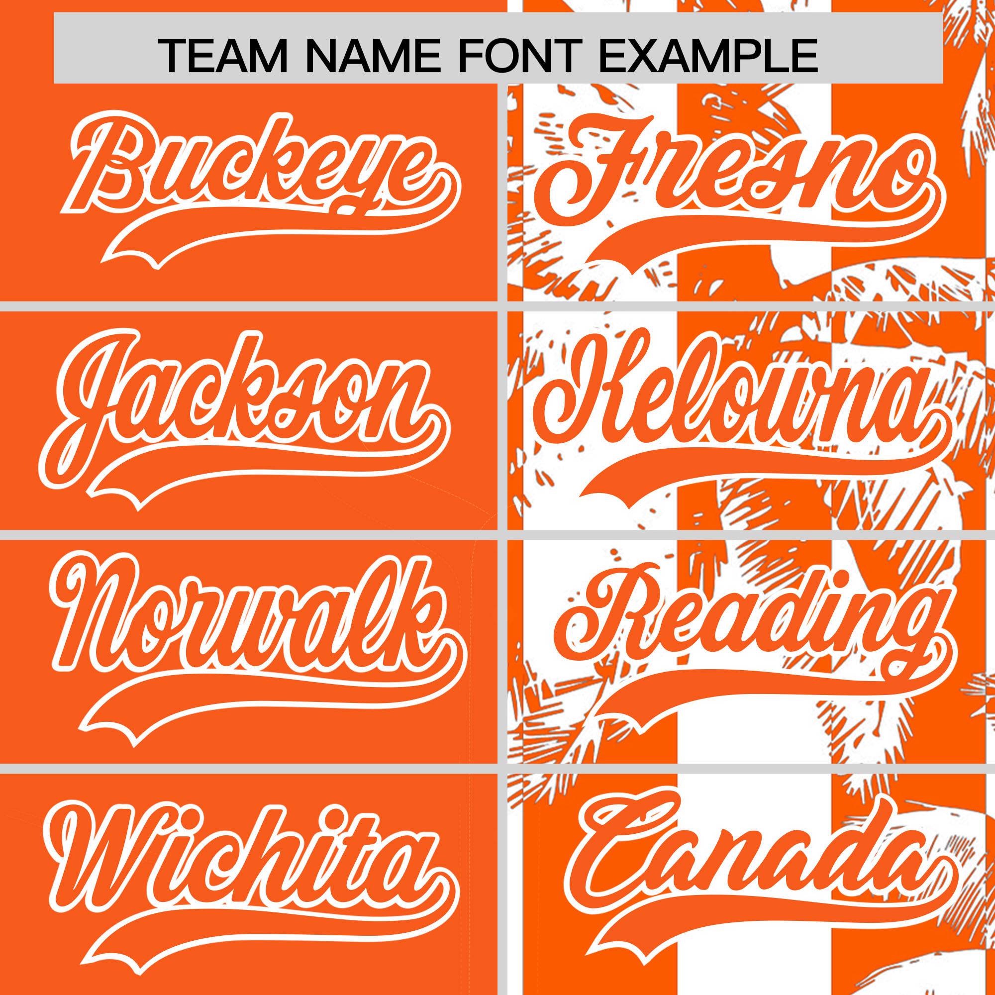 Custom Orange White Split Fashion Coconut Tree Design Authentic Baseball Jersey| KXKSHOP