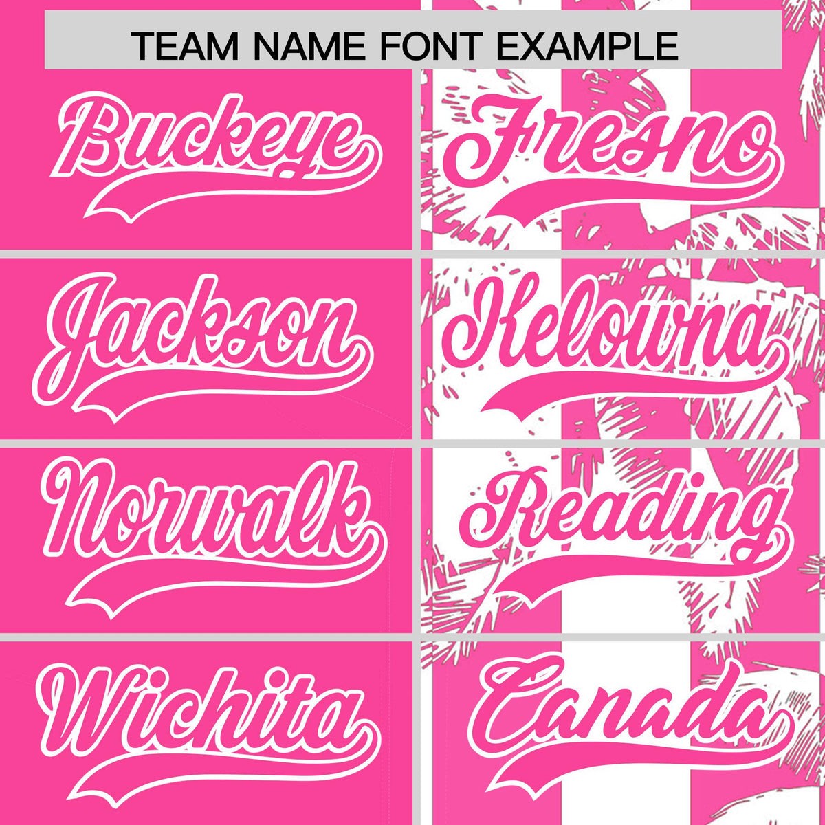 Custom Pink White Split Fashion Coconut Tree Design Authentic Baseball Jersey| KXKSHOP