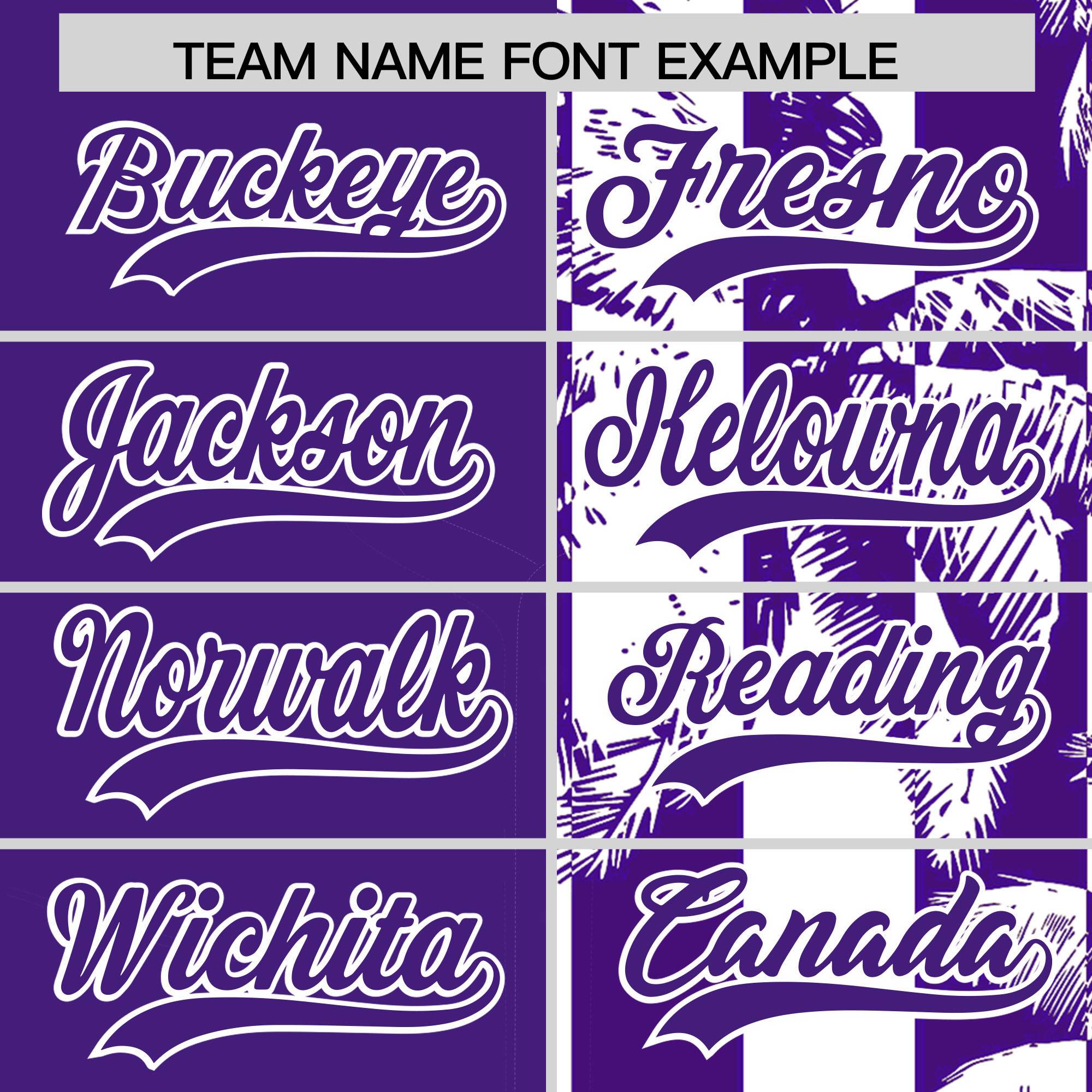 Custom Purple White Split Fashion Coconut Tree Design Authentic Baseball Jersey| KXKSHOP