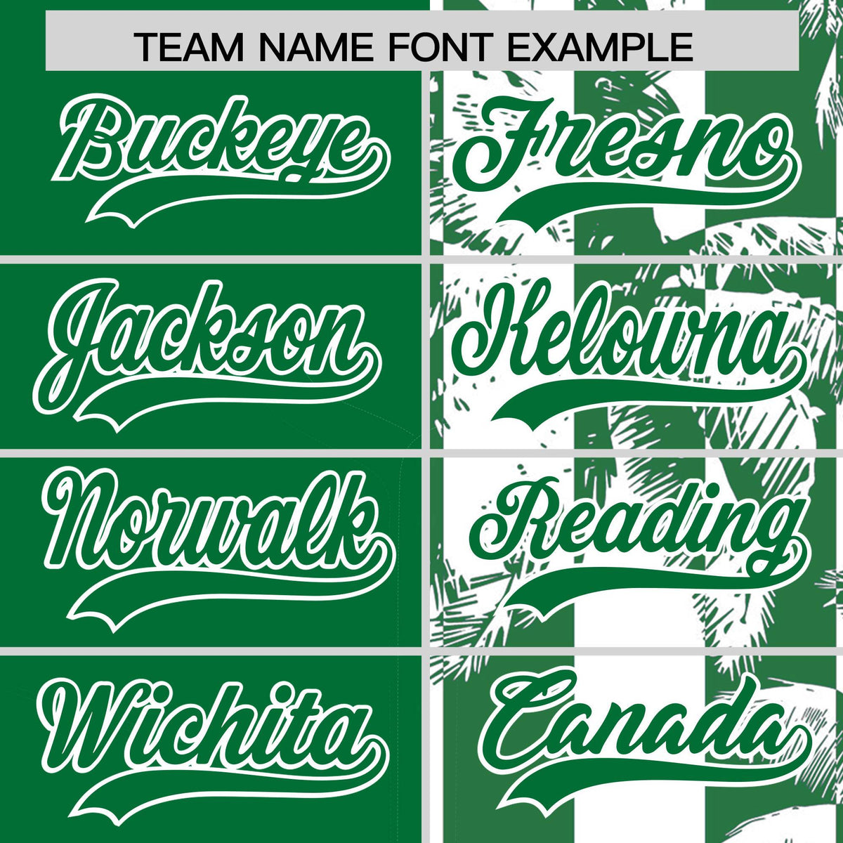 Custom Kelly Green White Split Fashion Coconut Tree Design Authentic Baseball Jersey| KXKSHOP