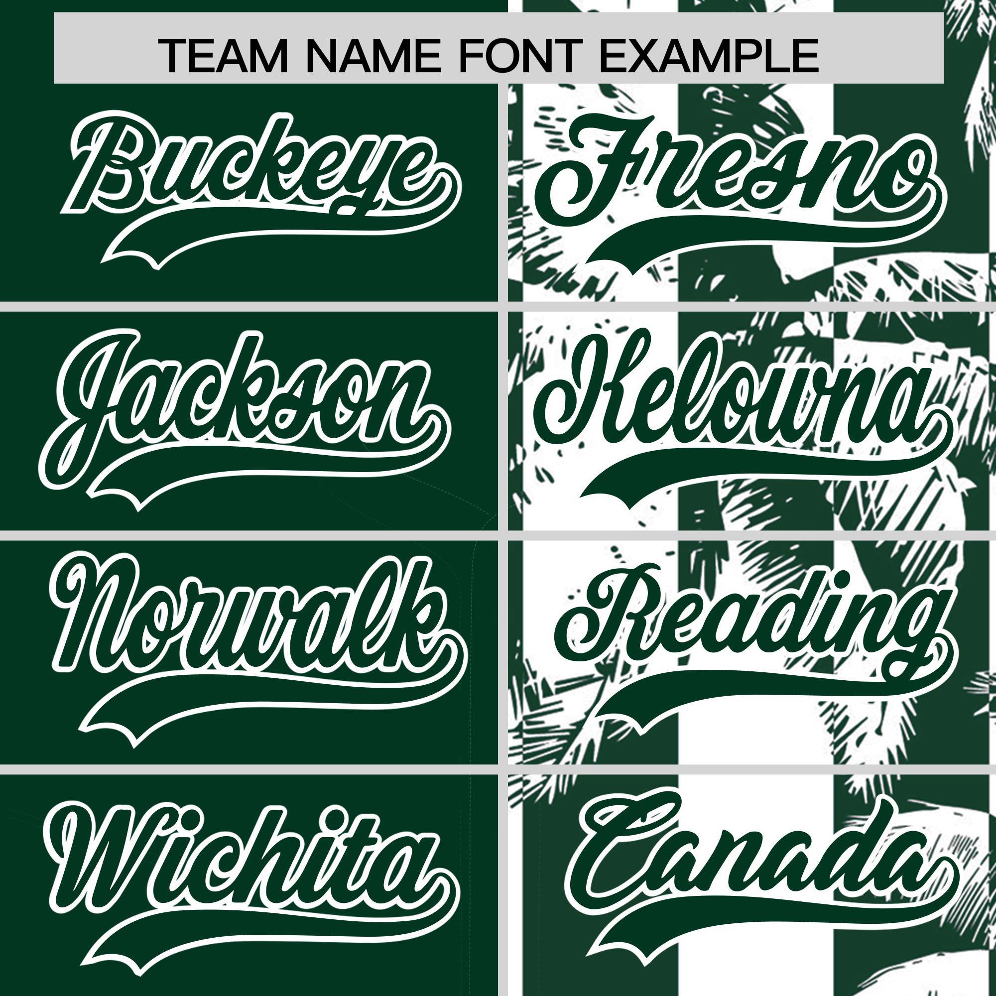 Custom Green White Split Fashion Coconut Tree Design Authentic Baseball Jersey| KXKSHOP