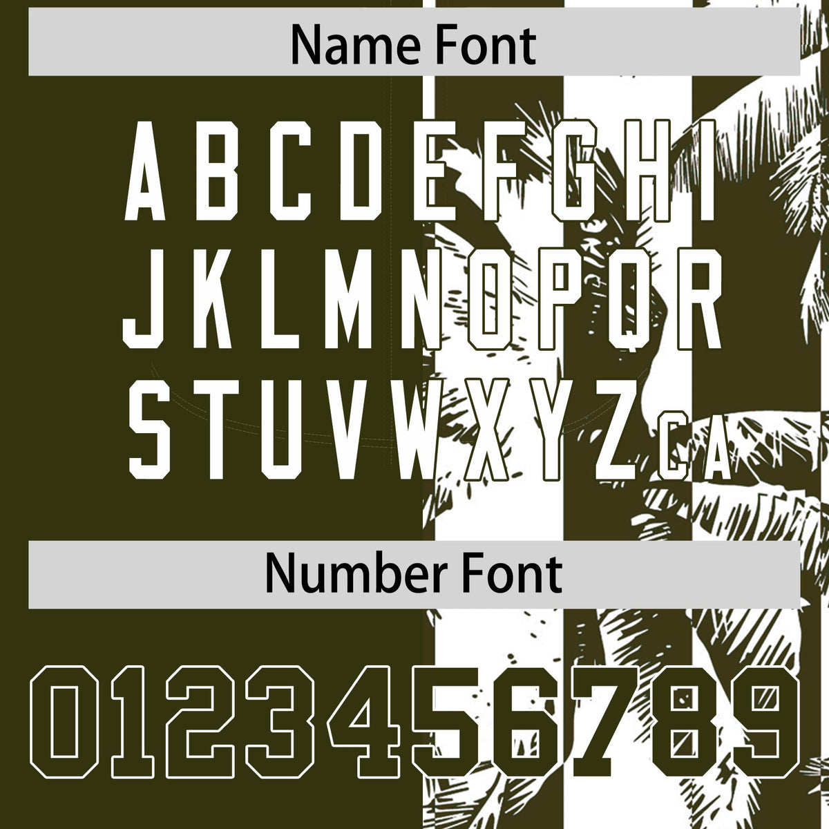 Custom Olive White Split Fashion Coconut Tree Design Authentic Baseball Jersey| KXKSHOP