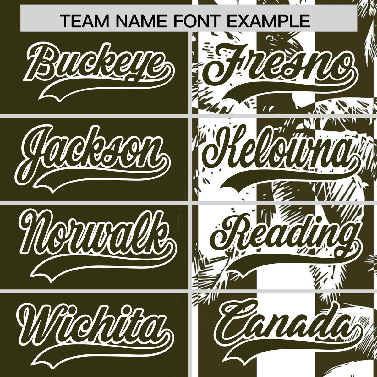 Custom Olive White Split Fashion Coconut Tree Design Authentic Baseball Jersey| KXKSHOP