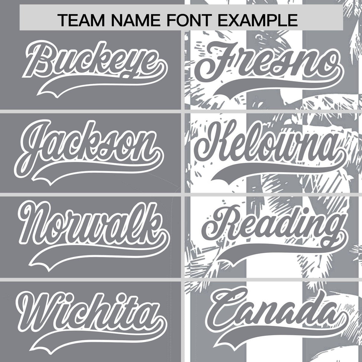 Custom Gray White Split Fashion Coconut Tree Design Authentic Baseball Jersey| KXKSHOP