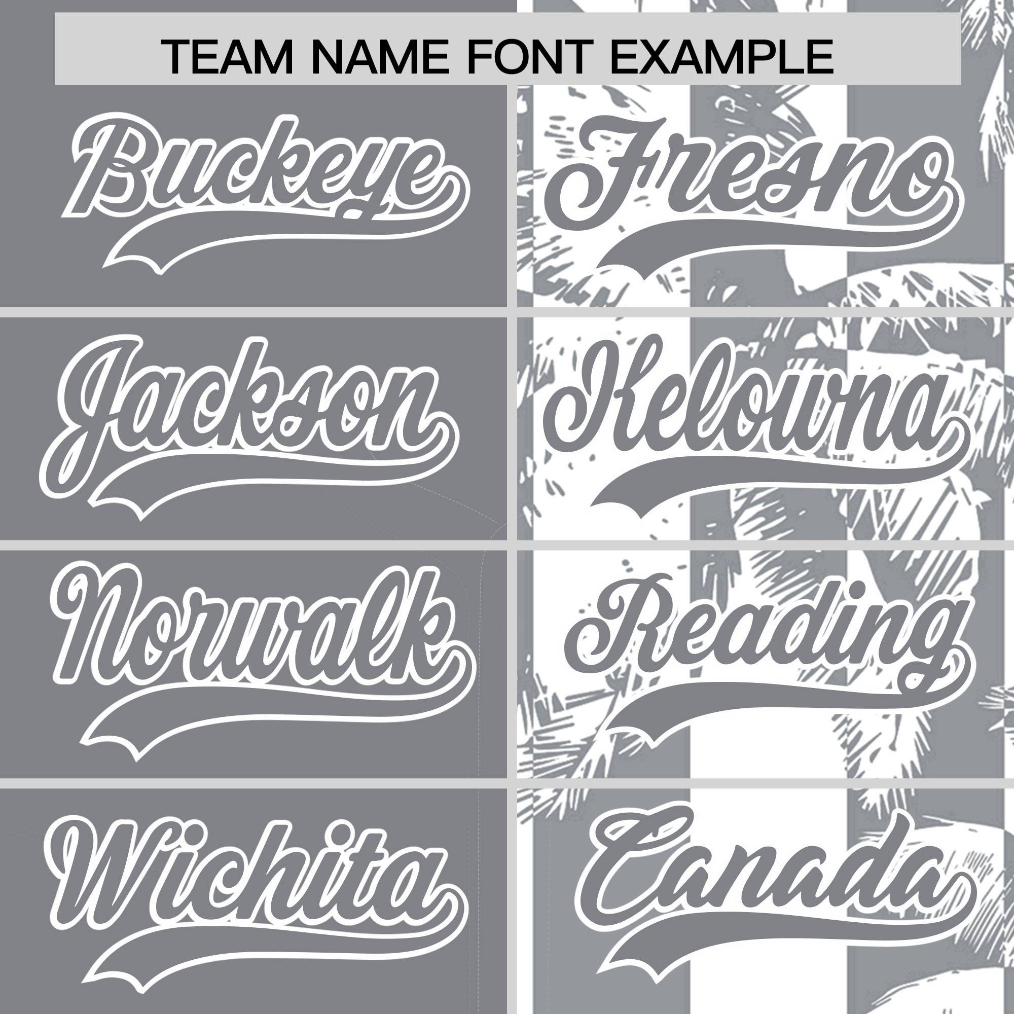 Custom Gray White Split Fashion Coconut Tree Design Authentic Baseball Jersey| KXKSHOP