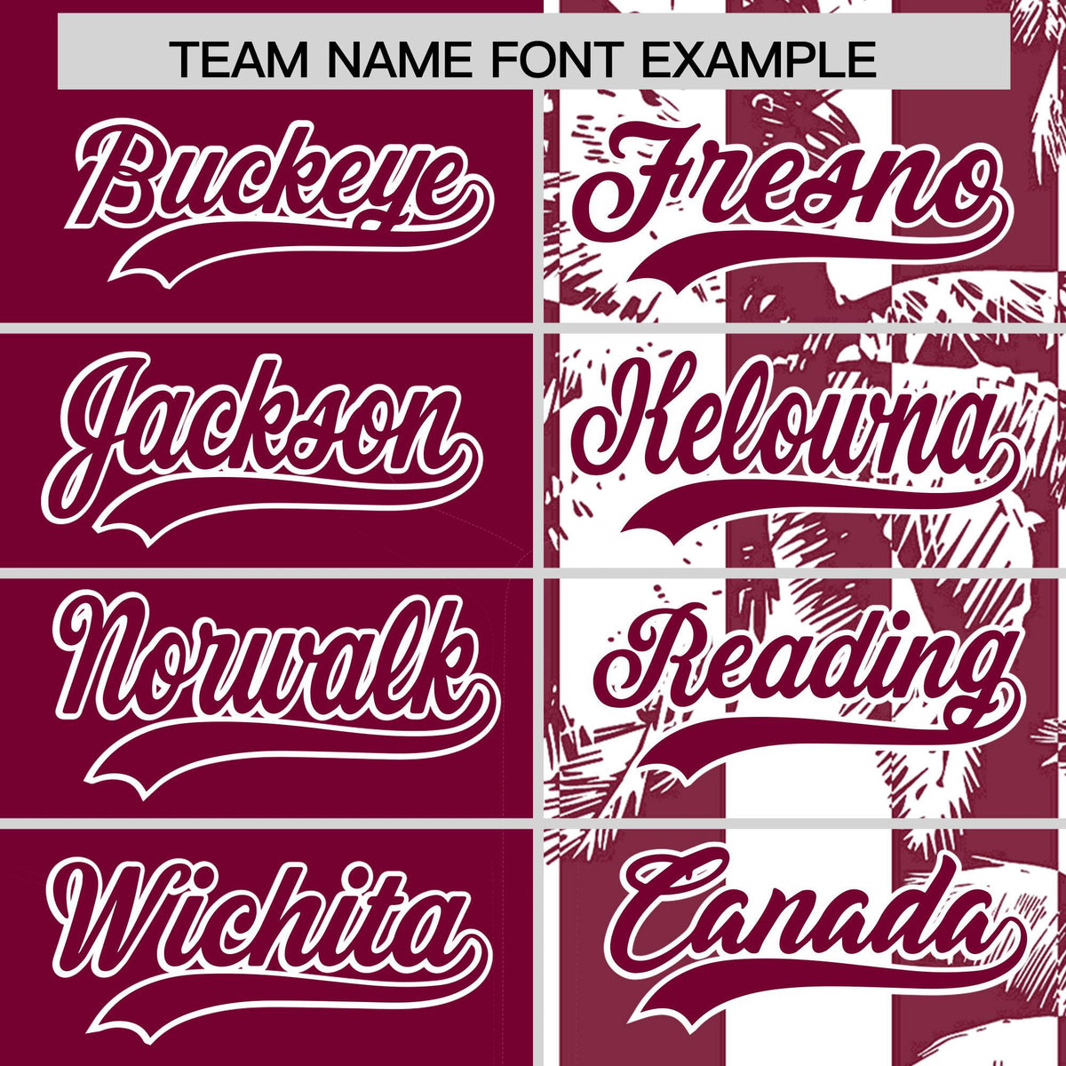 Custom Crimson White Split Fashion Coconut Tree Design Authentic Baseball Jersey| KXKSHOP