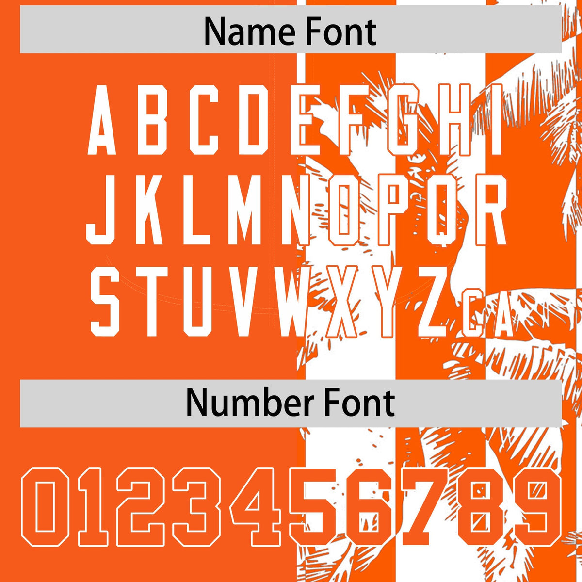 Custom Orange White Split Fashion Coconut Tree Design Authentic Baseball Jersey| KXKSHOP