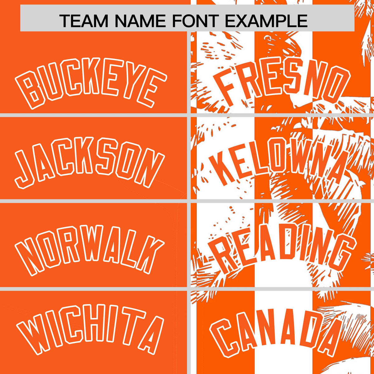 Custom Orange White Split Fashion Coconut Tree Design Authentic Baseball Jersey| KXKSHOP