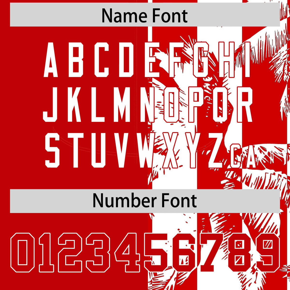 Custom Red White Split Fashion Coconut Tree Design Authentic Baseball Jersey| KXKSHOP