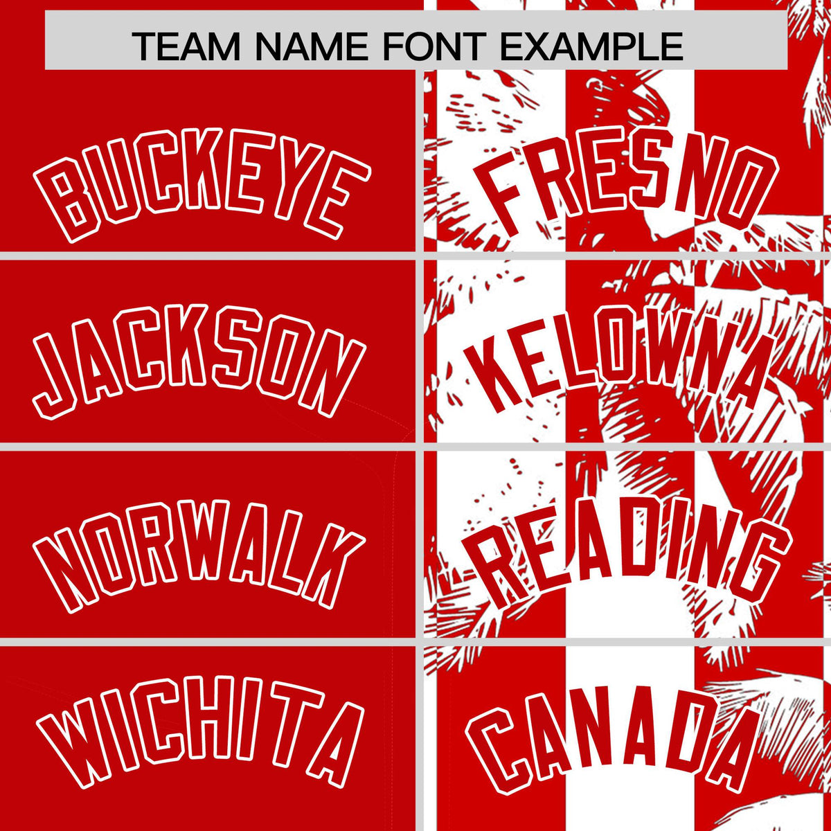 Custom Red White Split Fashion Coconut Tree Design Authentic Baseball Jersey| KXKSHOP