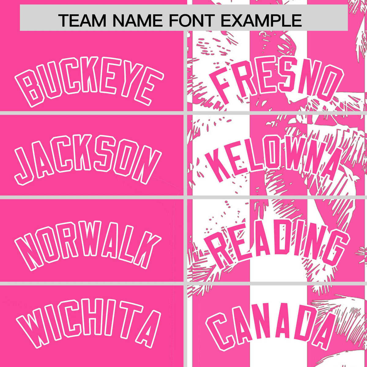 Custom Pink White Split Fashion Coconut Tree Design Authentic Baseball Jersey| KXKSHOP