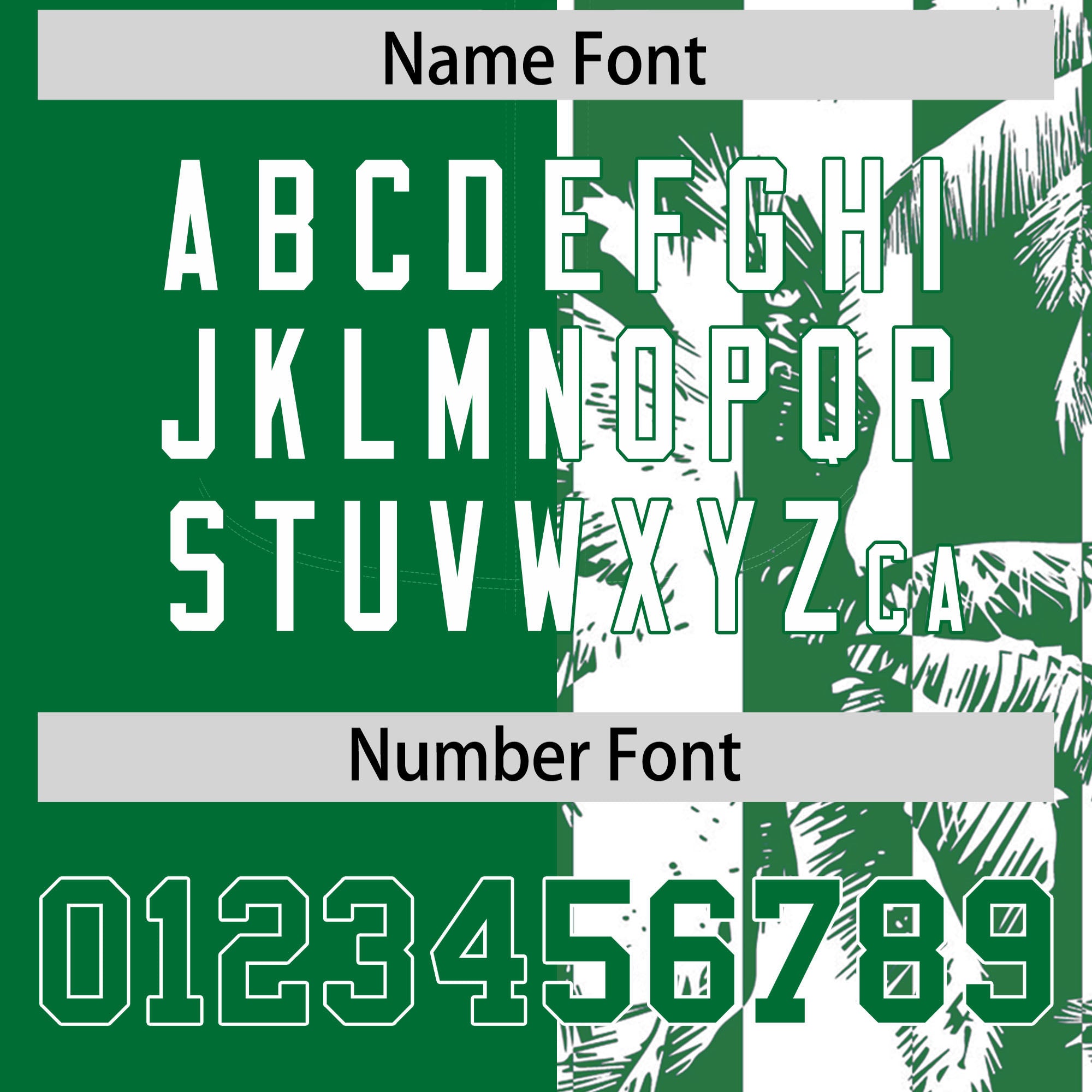 Custom Kelly Green White Split Fashion Coconut Tree Design Authentic Baseball Jersey| KXKSHOP