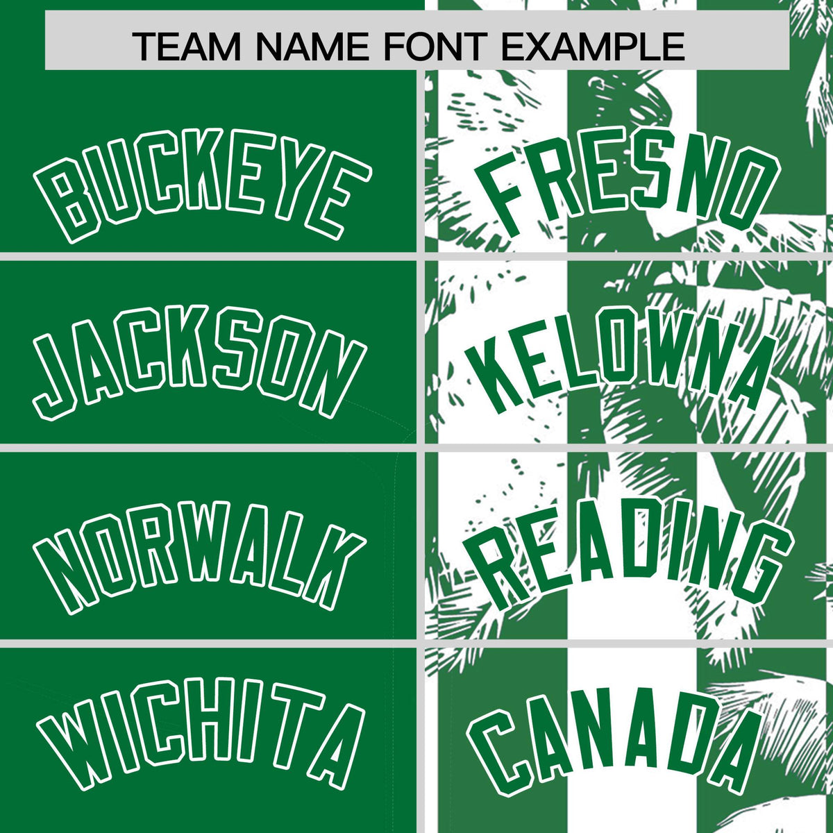 Custom Kelly Green White Split Fashion Coconut Tree Design Authentic Baseball Jersey| KXKSHOP