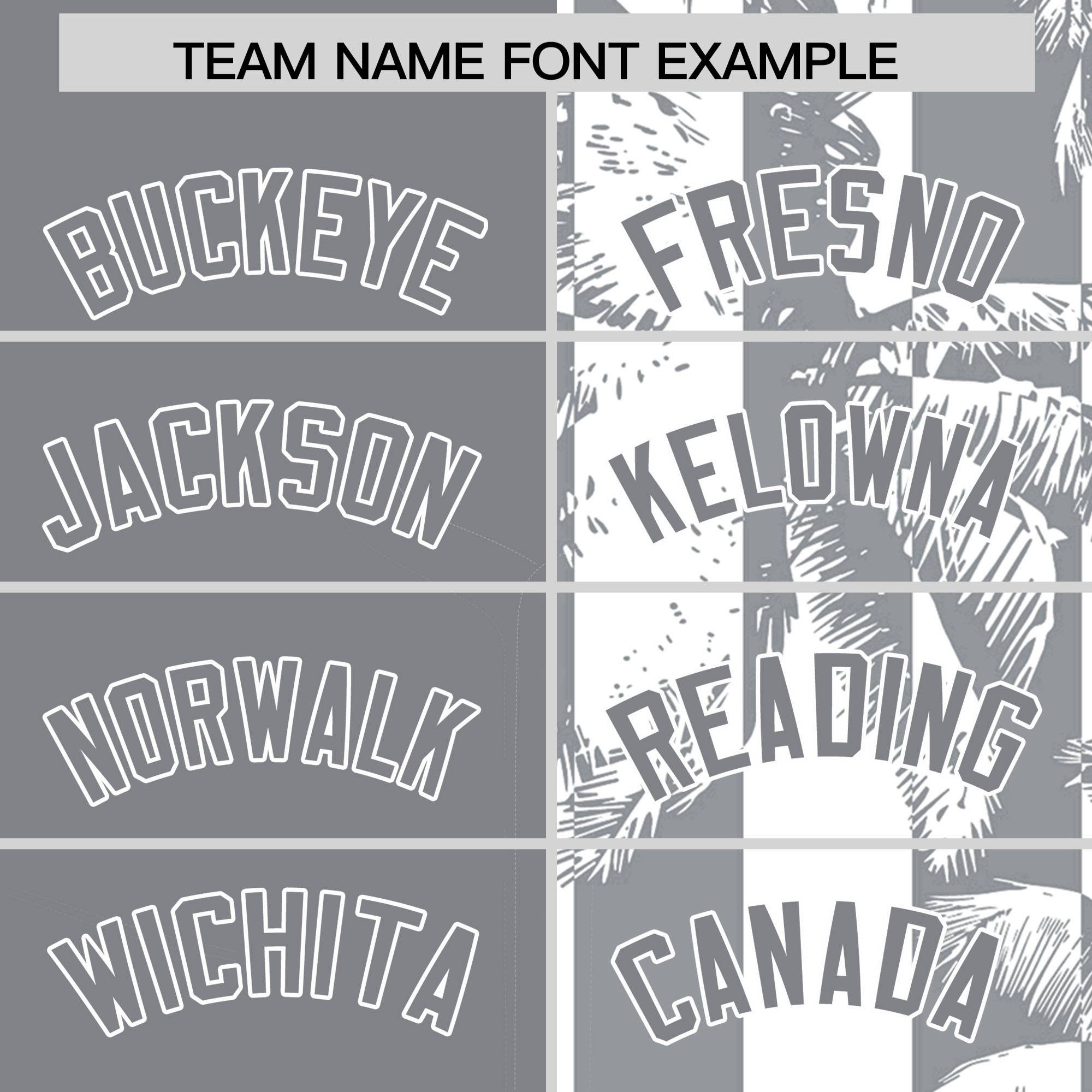 Custom Gray White Split Fashion Coconut Tree Design Authentic Baseball Jersey| KXKSHOP