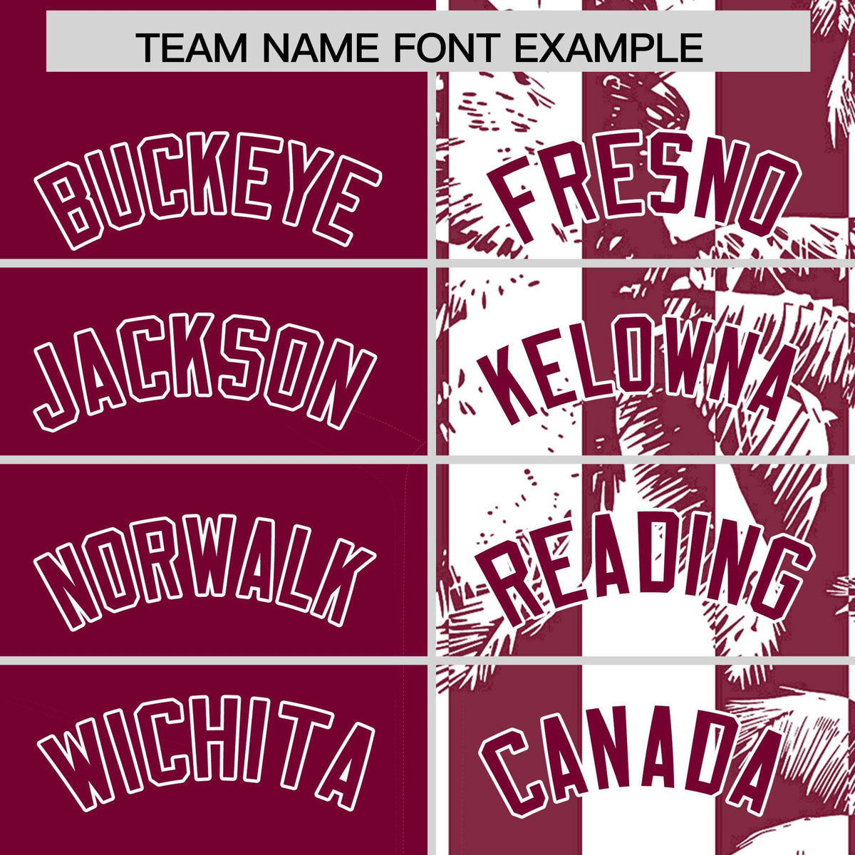 Custom Crimson White Split Fashion Coconut Tree Design Authentic Baseball Jersey| KXKSHOP