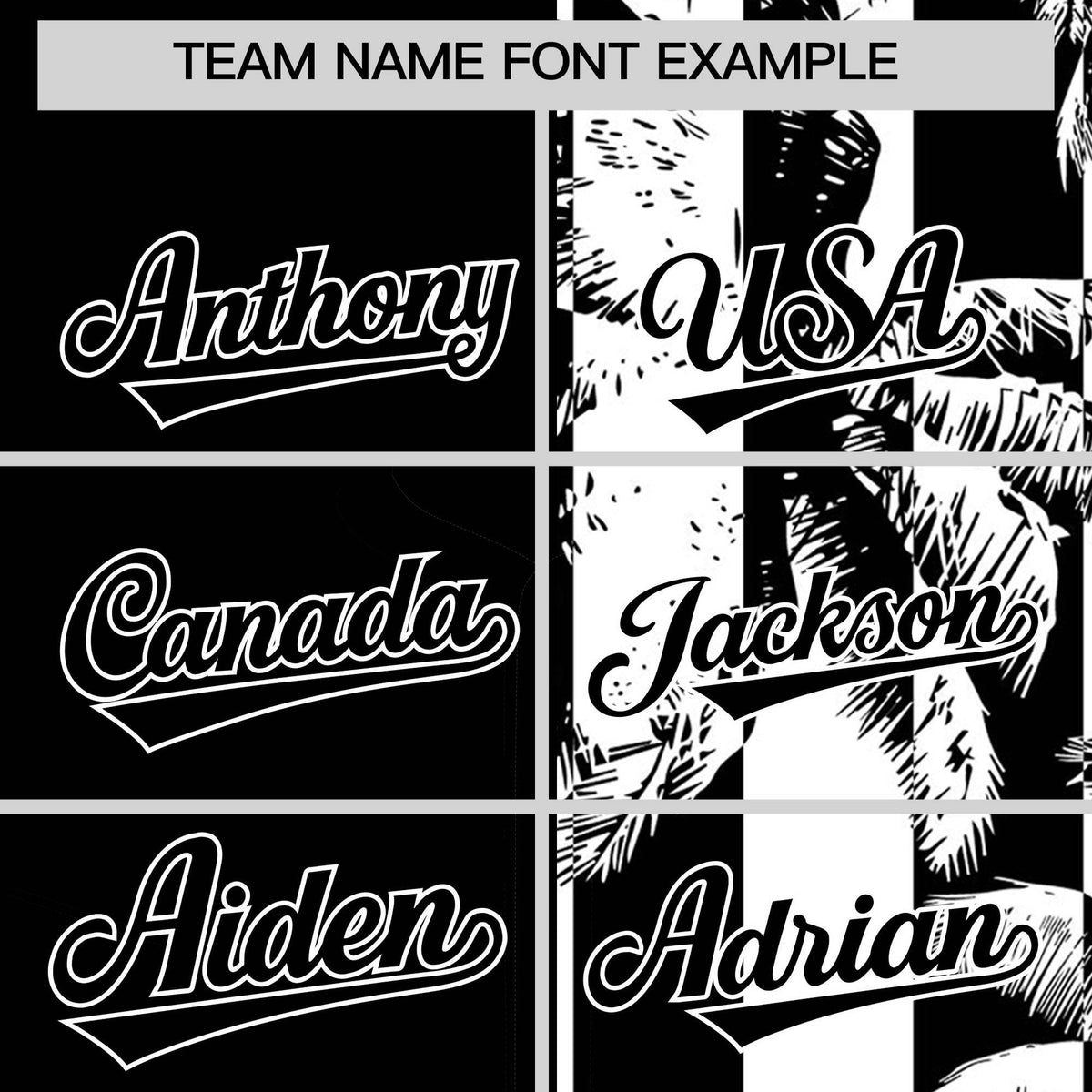 Custom Black White Split Fashion Coconut Tree Design Authentic Baseball Jersey| KXKSHOP