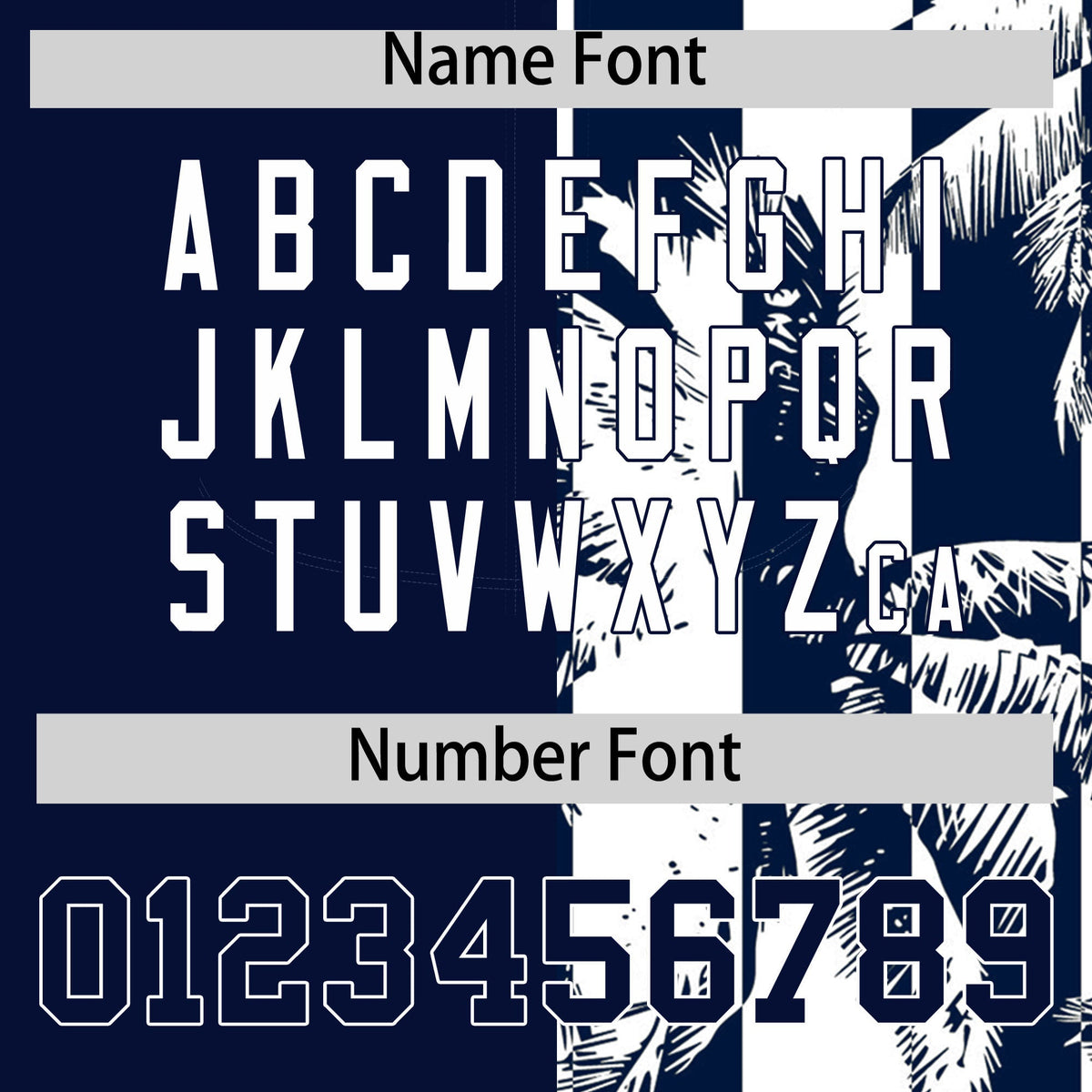 Custom Navy White Split Fashion Coconut Tree Design Authentic Baseball Jersey| KXKSHOP