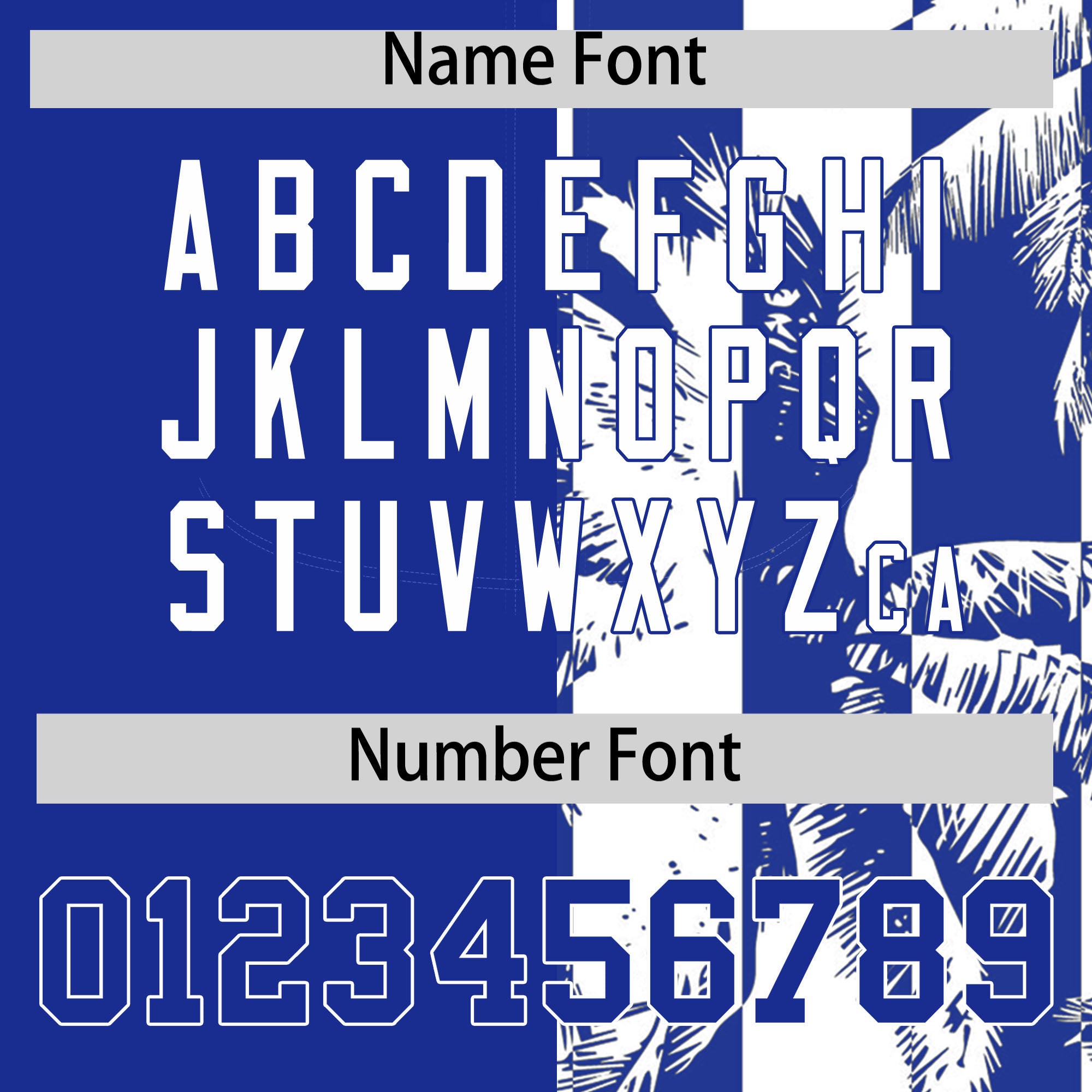 Custom Royal White Split Fashion Coconut Tree Design Authentic Baseball Jersey| KXKSHOP