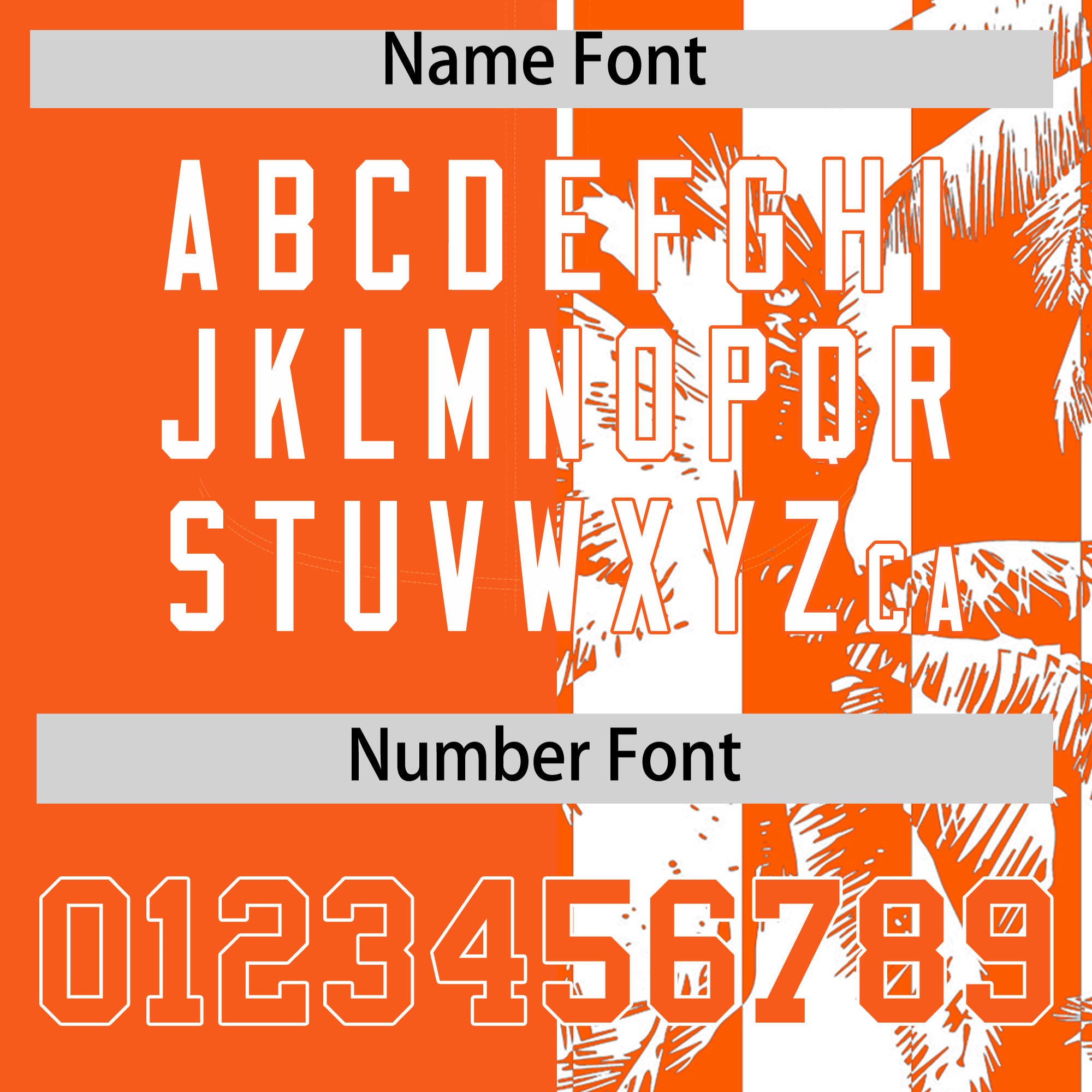 Custom Orange White Split Fashion Coconut Tree Design Authentic Baseball Jersey| KXKSHOP