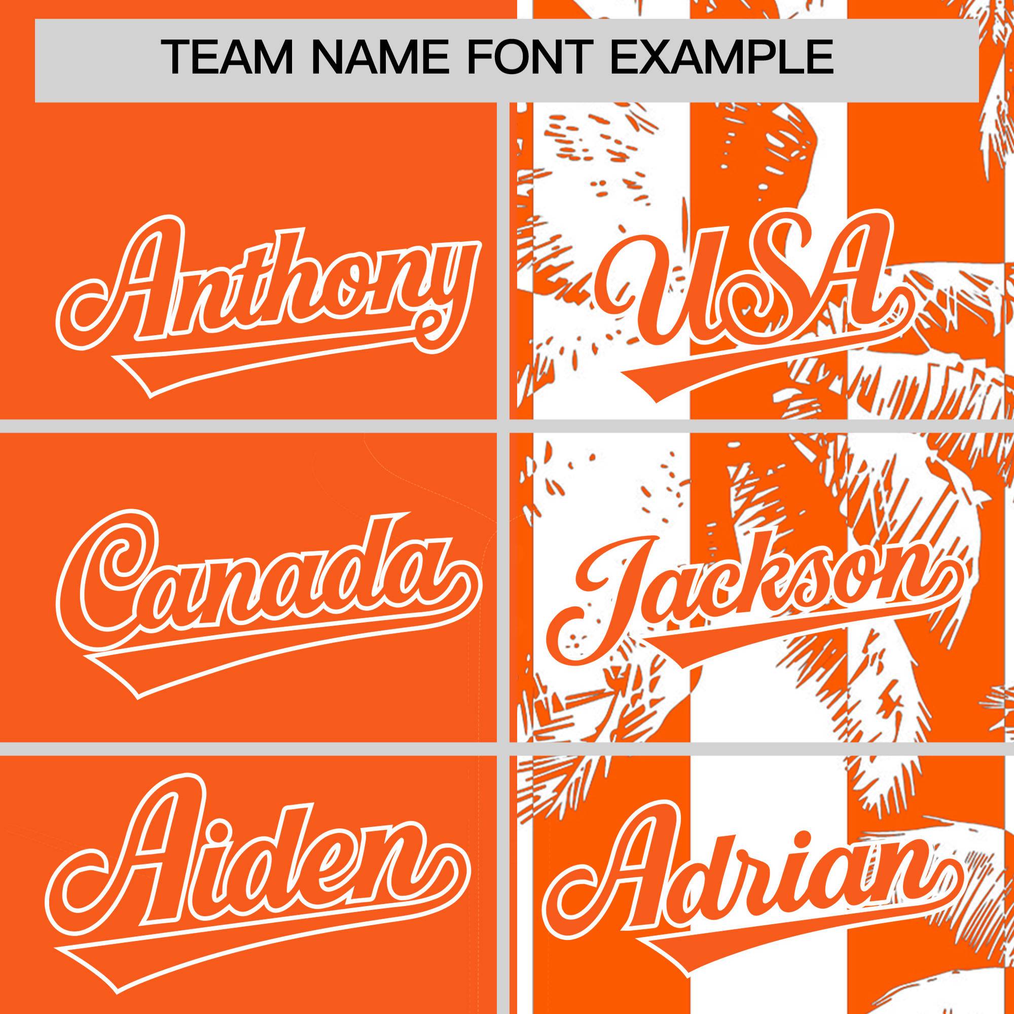 Custom Orange White Split Fashion Coconut Tree Design Authentic Baseball Jersey| KXKSHOP