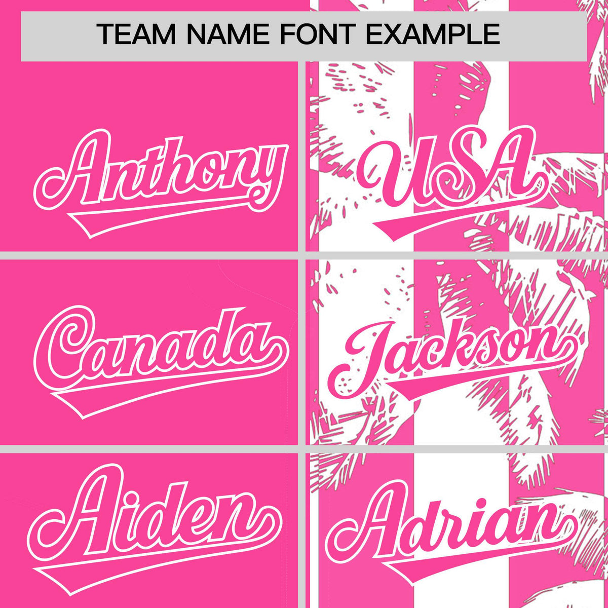 Custom Pink White Split Fashion Coconut Tree Design Authentic Baseball Jersey| KXKSHOP