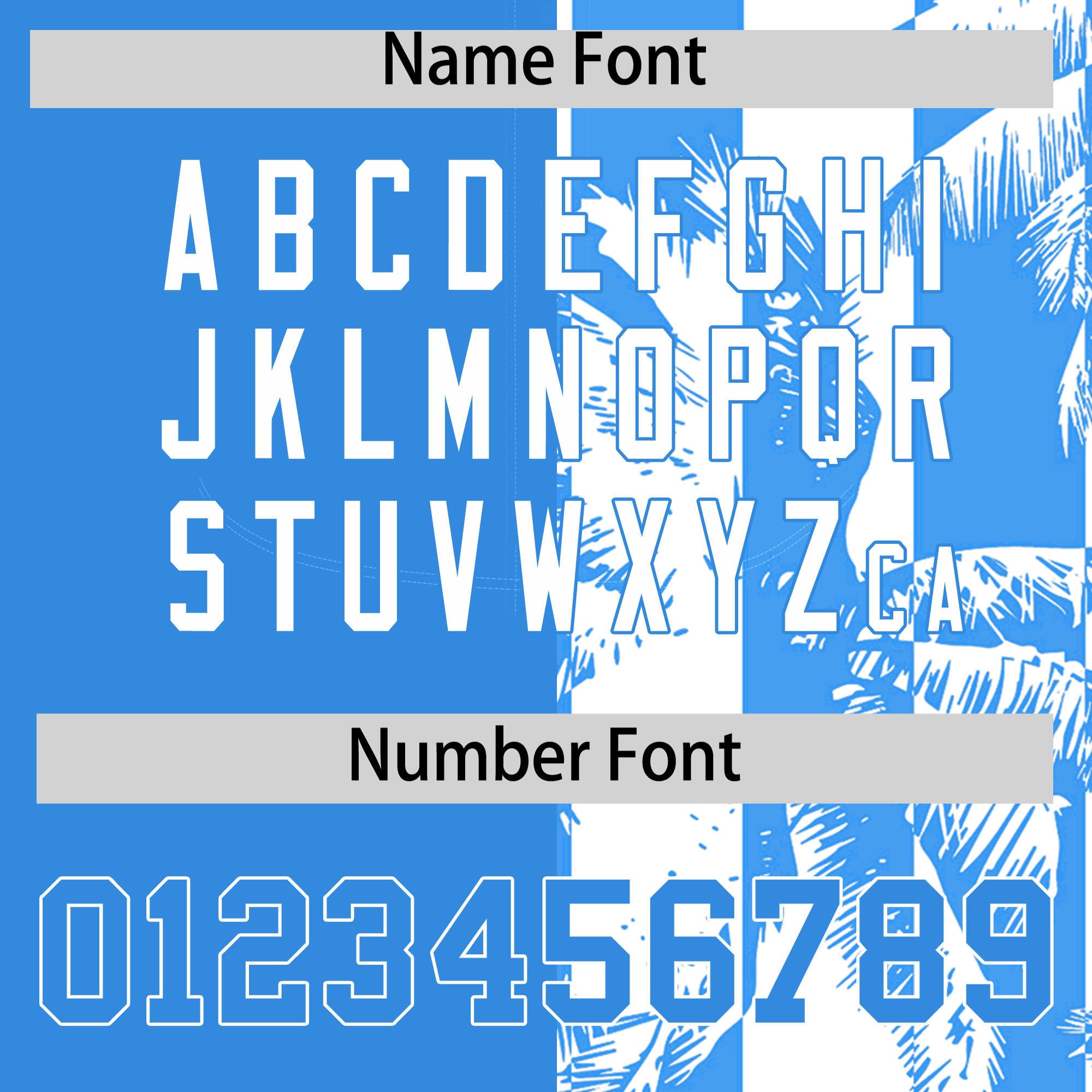 Custom Powder Blue White Split Fashion Coconut Tree Design Authentic Baseball Jersey| KXKSHOP