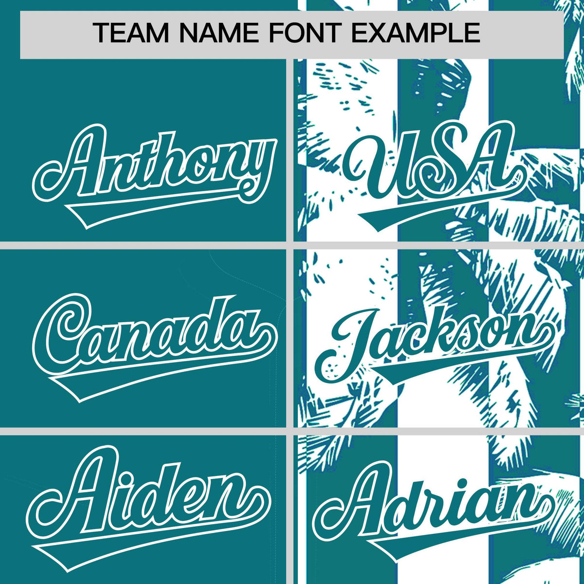 Custom Aqua White Split Fashion Coconut Tree Design Authentic Baseball Jersey| KXKSHOP