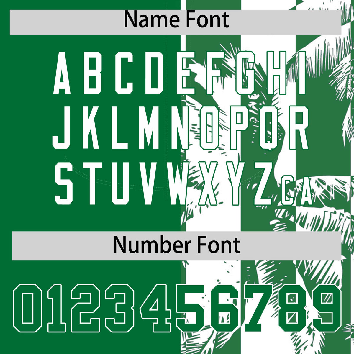 Custom Kelly Green White Split Fashion Coconut Tree Design Authentic Baseball Jersey| KXKSHOP