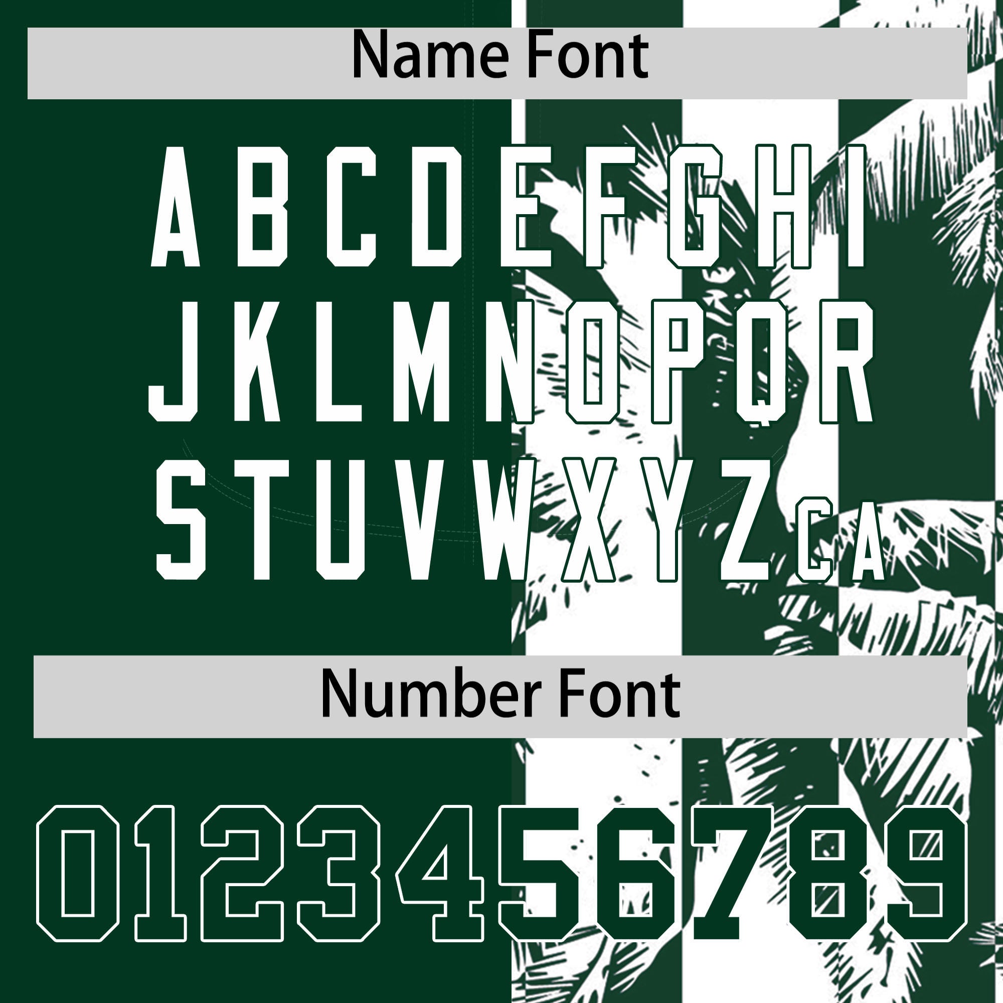 Custom Green White Split Fashion Coconut Tree Design Authentic Baseball Jersey| KXKSHOP