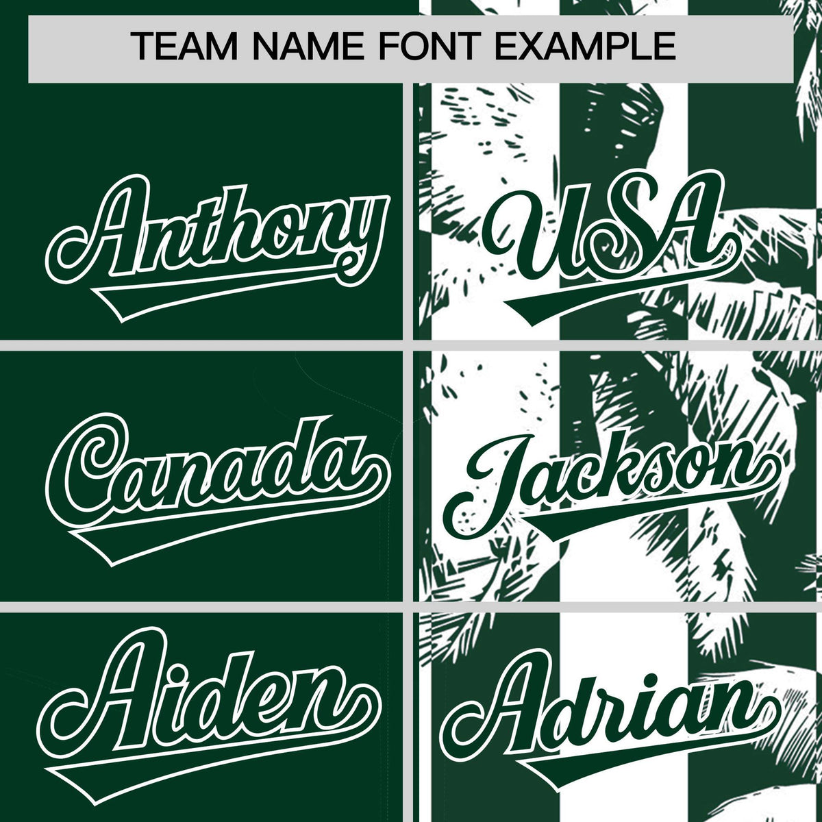 Custom Green White Split Fashion Coconut Tree Design Authentic Baseball Jersey| KXKSHOP