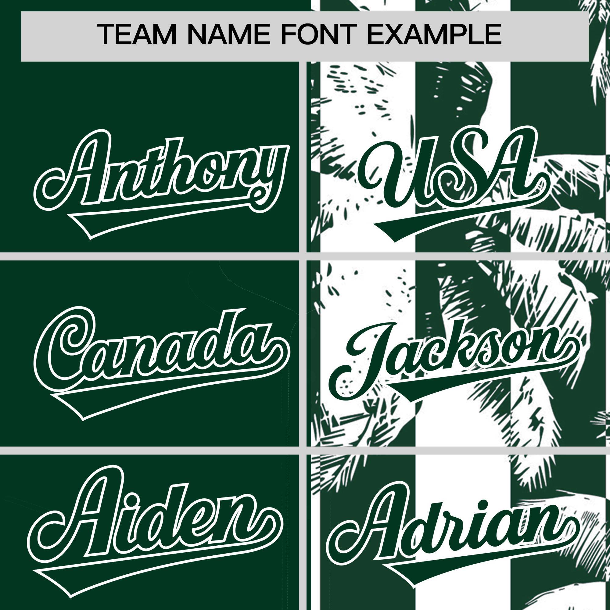 Custom Green White Split Fashion Coconut Tree Design Authentic Baseball Jersey| KXKSHOP