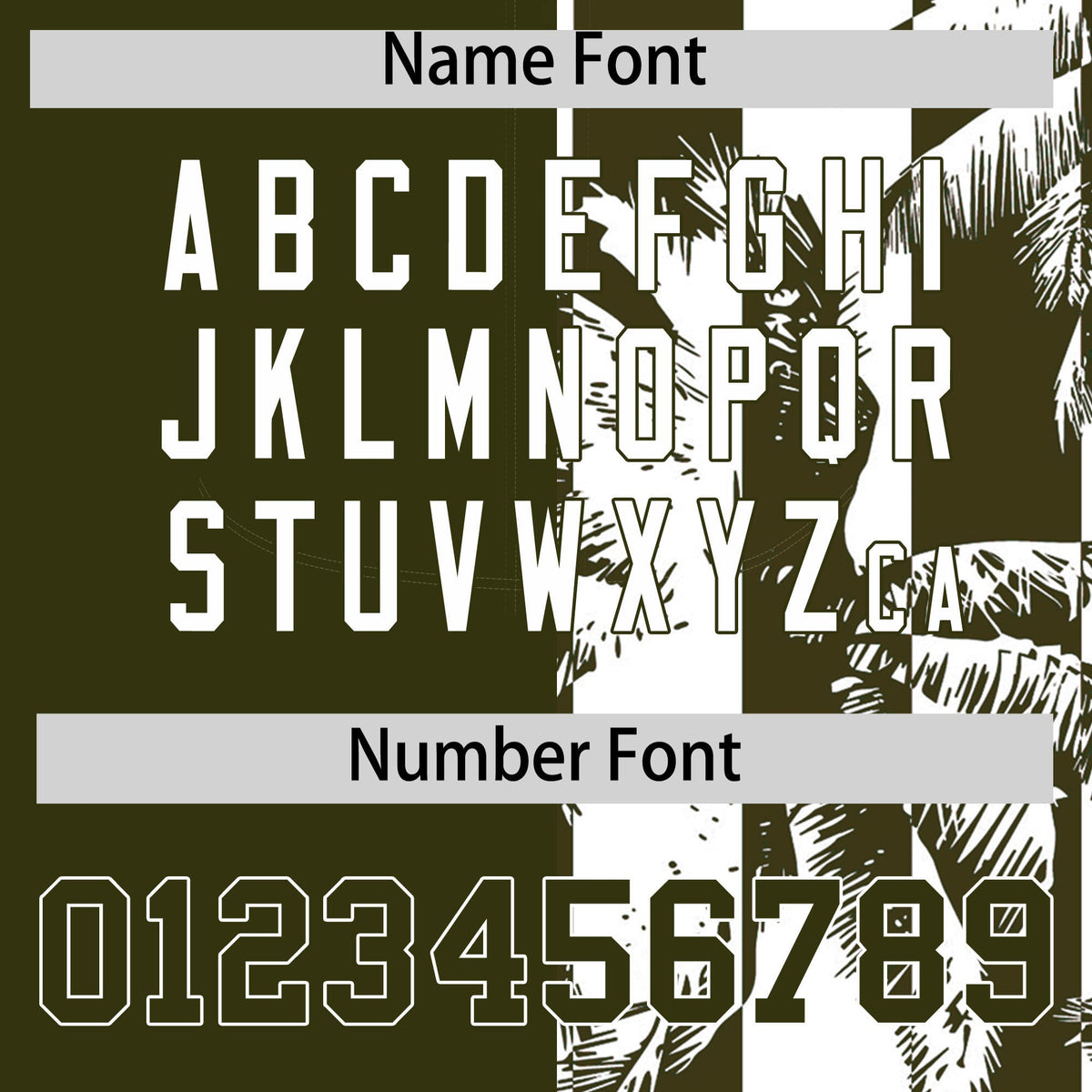 Custom Olive White Split Fashion Coconut Tree Design Authentic Baseball Jersey| KXKSHOP