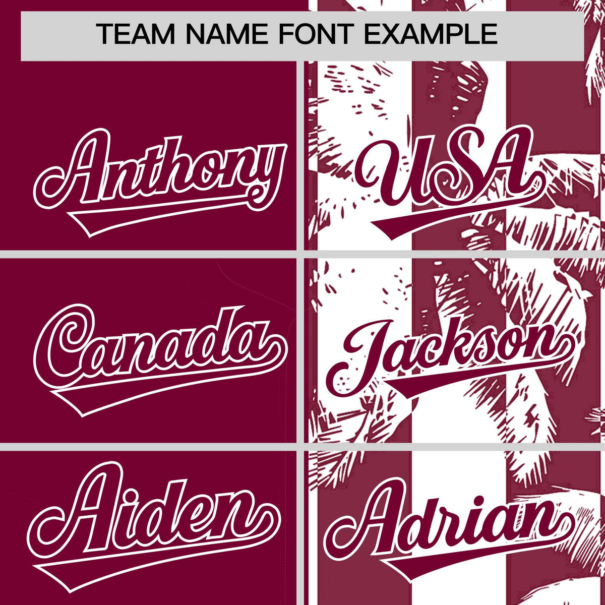 Custom Crimson White Split Fashion Coconut Tree Design Authentic Baseball Jersey| KXKSHOP