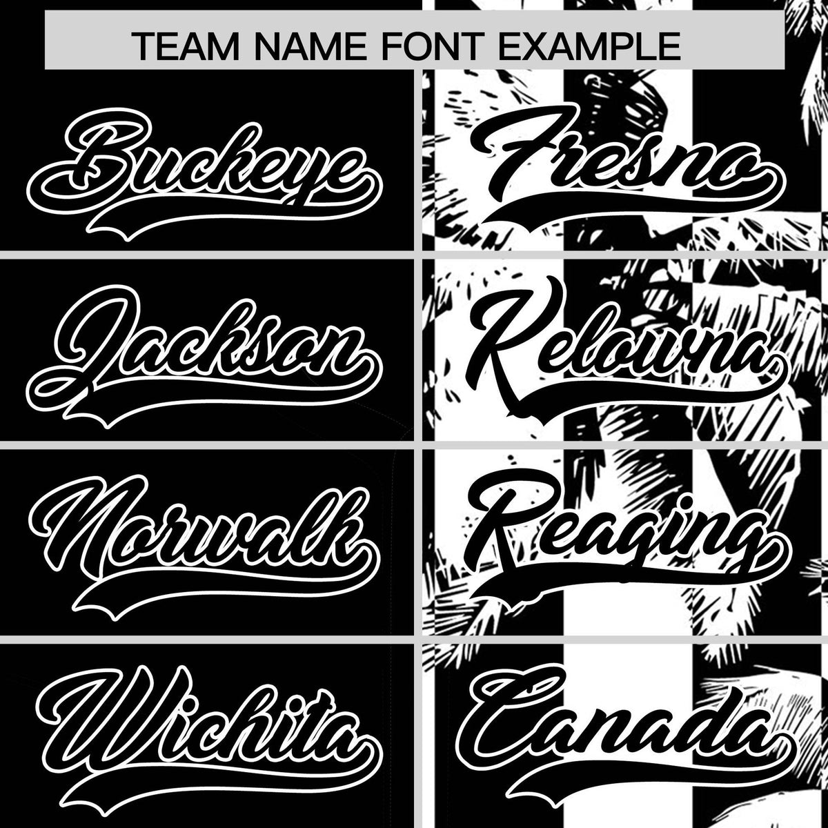 Custom Black White Split Fashion Coconut Tree Design Authentic Baseball Jersey| KXKSHOP