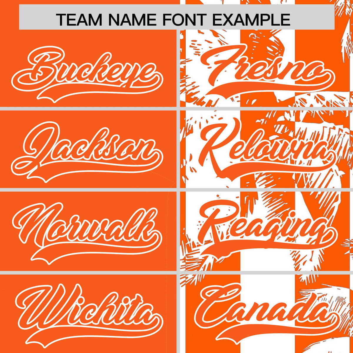 Custom Orange White Split Fashion Coconut Tree Design Authentic Baseball Jersey| KXKSHOP