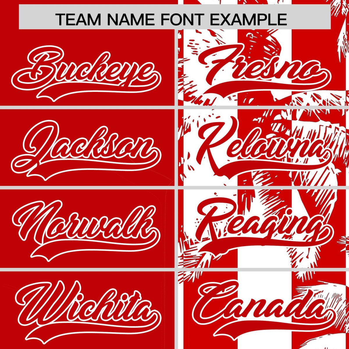 Custom Red White Split Fashion Coconut Tree Design Authentic Baseball Jersey| KXKSHOP