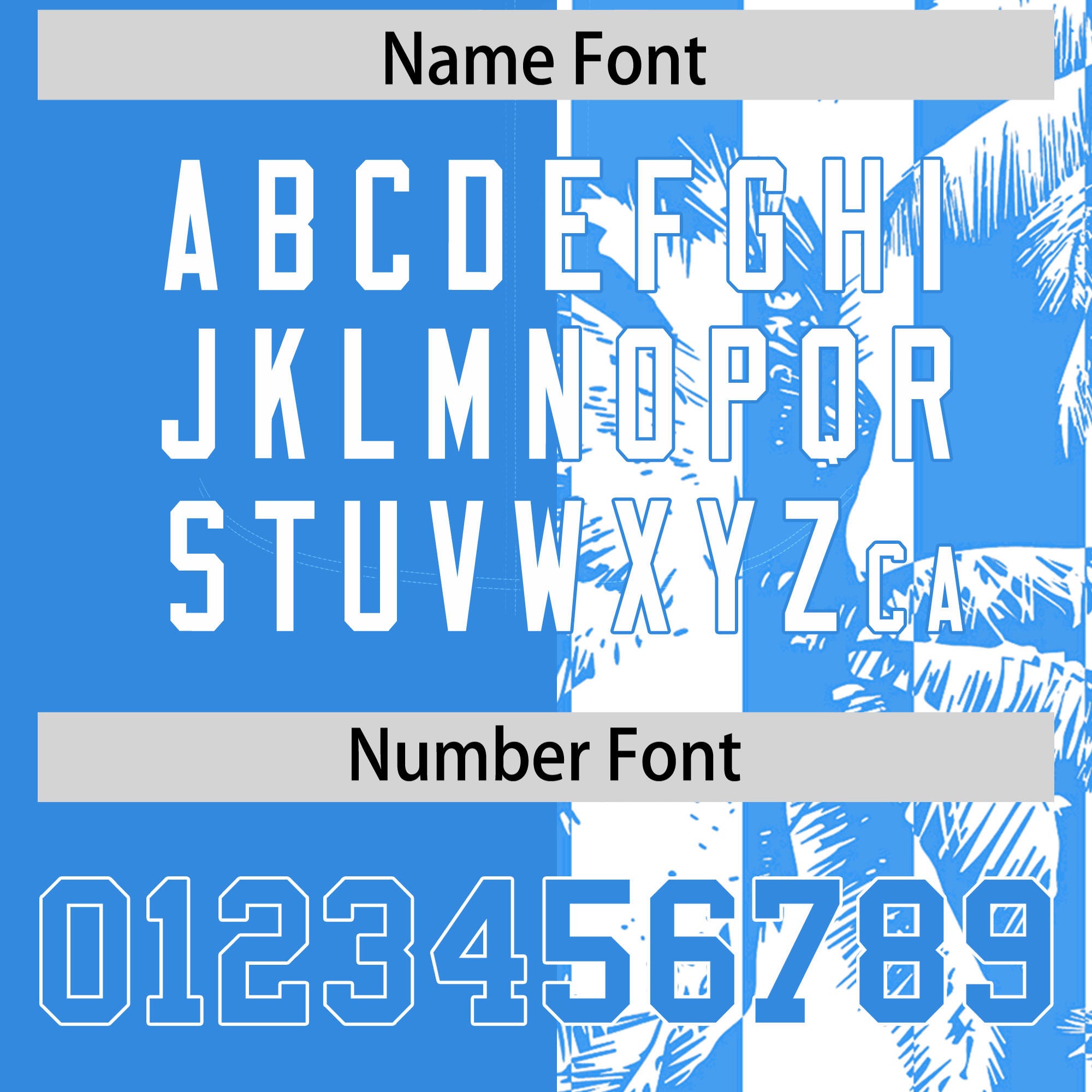 Custom Powder Blue White Split Fashion Coconut Tree Design Authentic Baseball Jersey| KXKSHOP